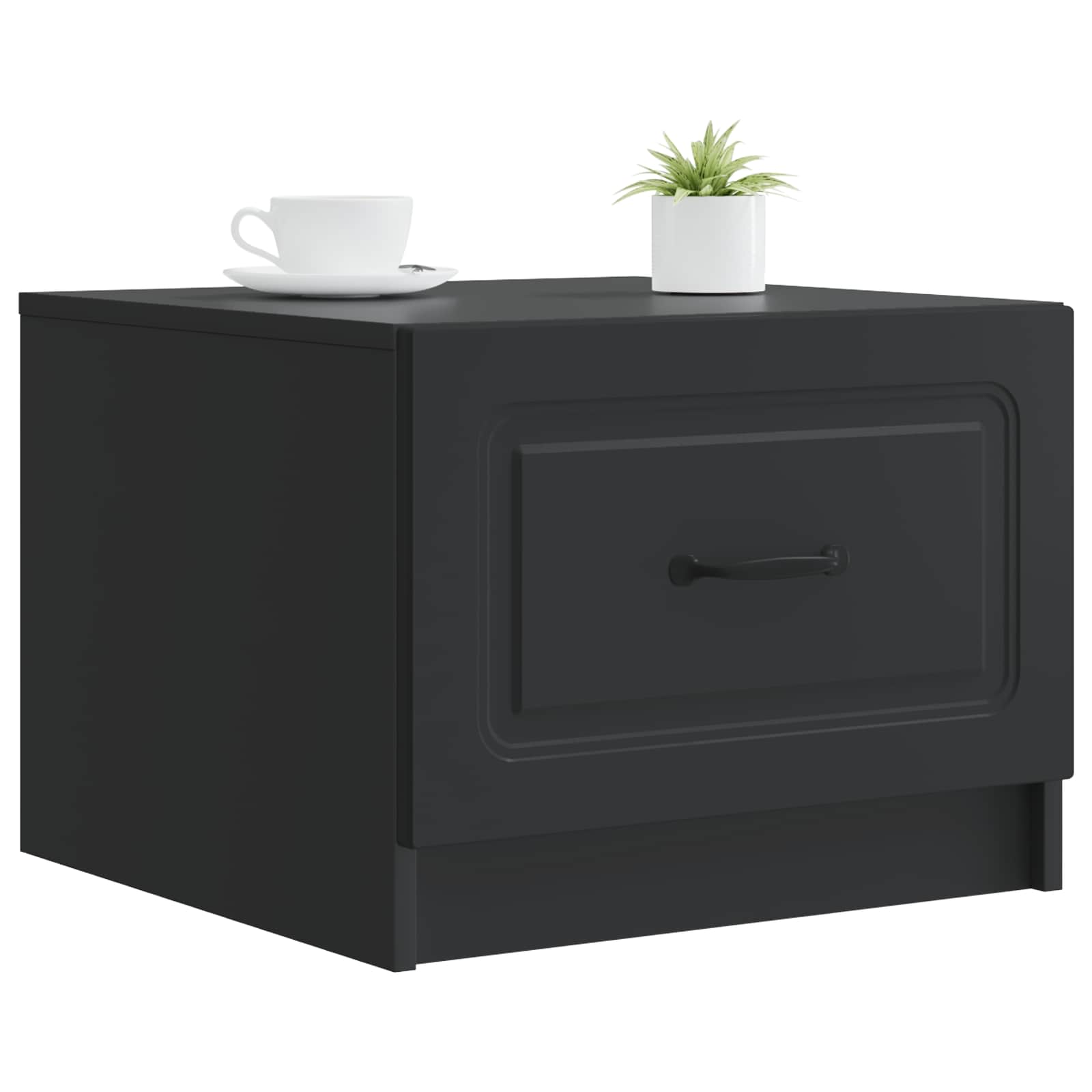 Kava Stol s ladicama Crna 49 x 50 x 37 cm Konstruirano drvo