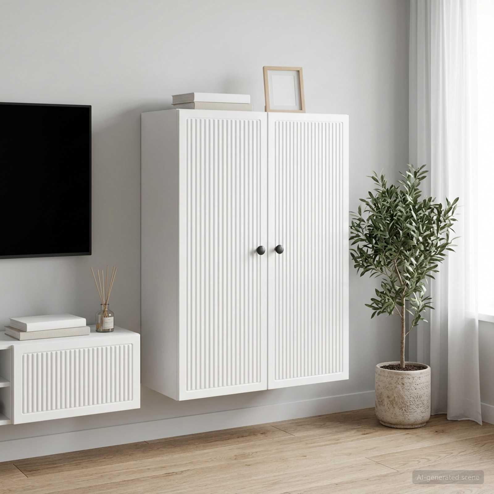 Ormar za montažu na zid Bijela visokog sjaja 66 x 34,5 x 90 cm