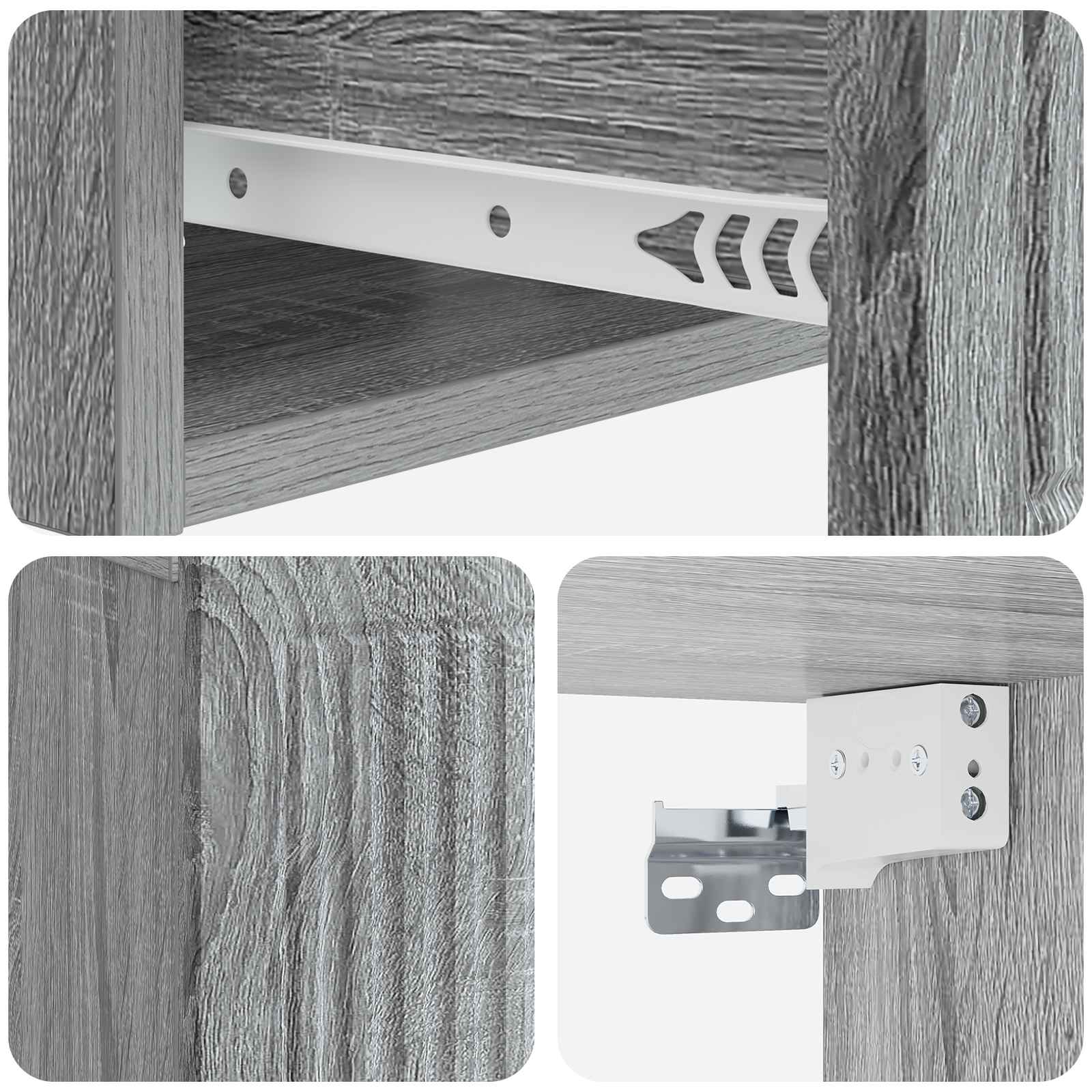 Noćni ormar s ladicama 2 pcs Siva sonoma 49 x 34,5 x 20 cm