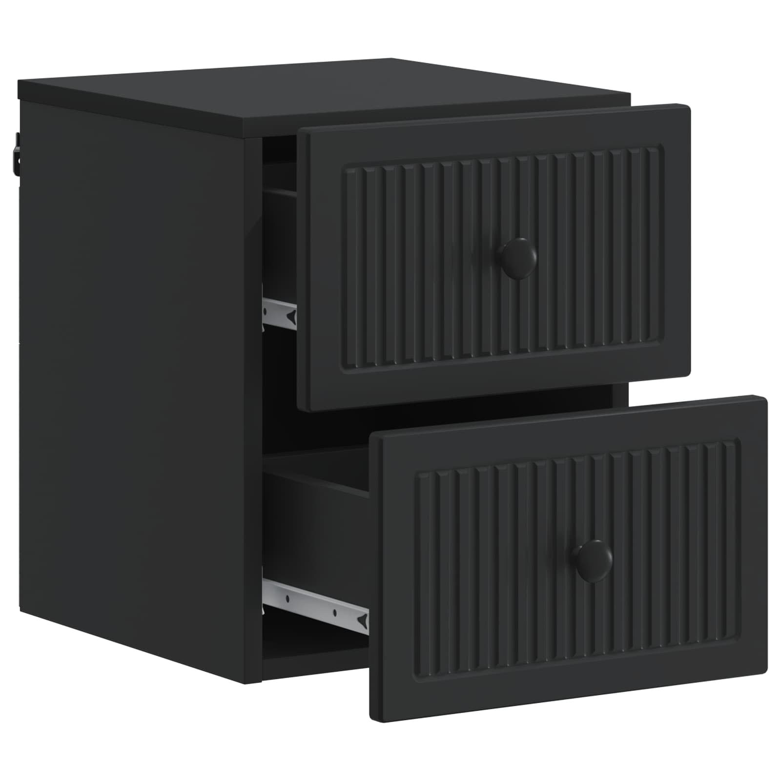 Noćni ormarić za montažu na zid 2 pcs Crna 33 x 34,5 x 40 cm