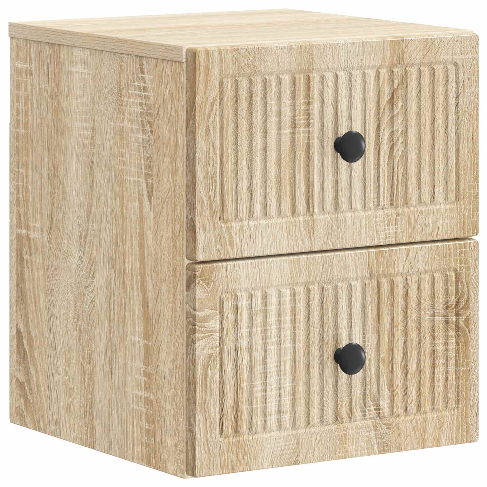 Noćni ormarić za montažu na zid s ladicama 2 pcs Hrast sonoma