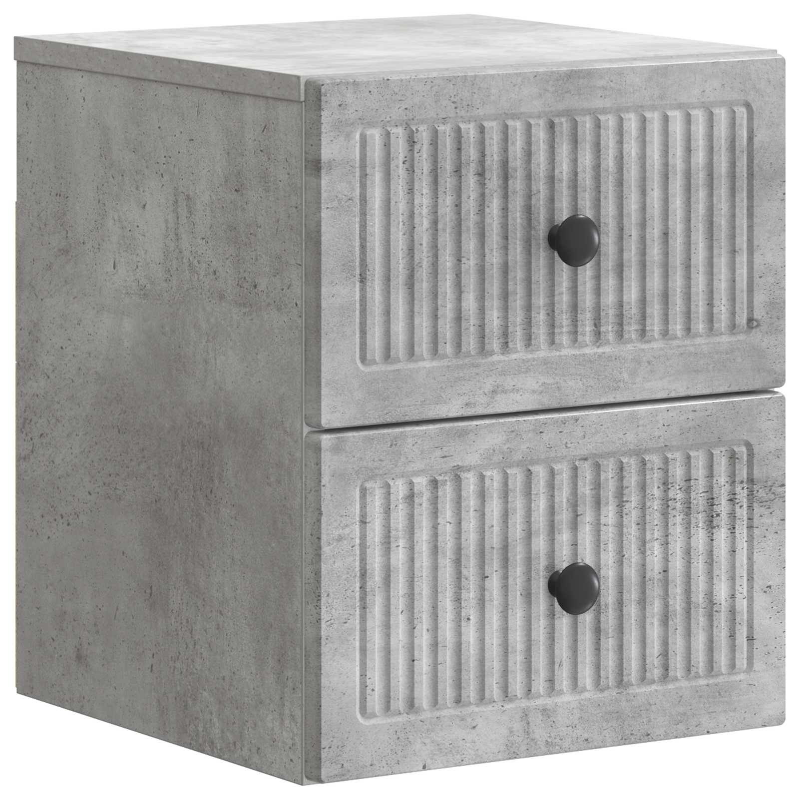Noćni ormarić za montažu na zid s ladicama 2 pcs Betonska siva