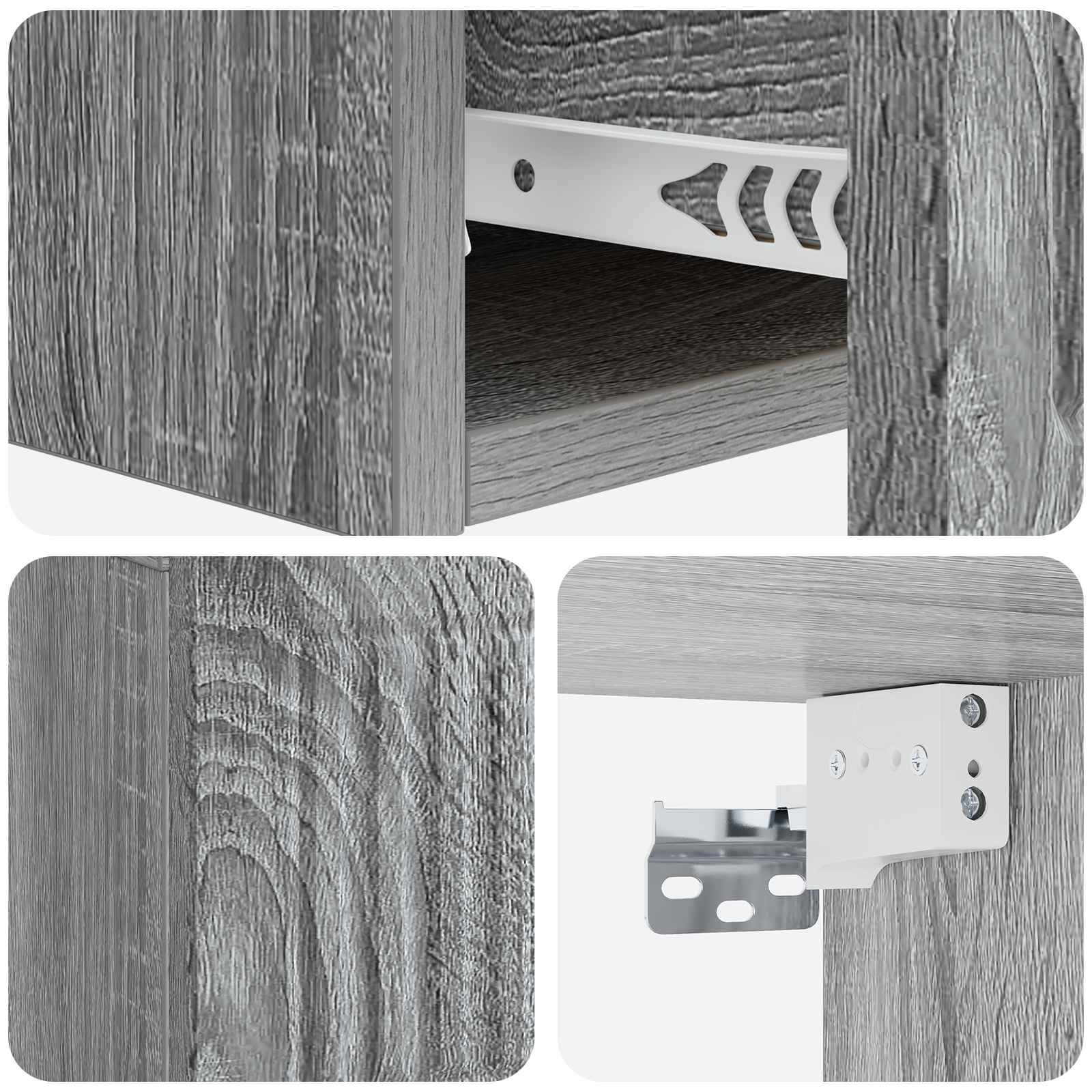 Stolna montirana na zid Siva sonoma 59 x 34,5 x 17 cm