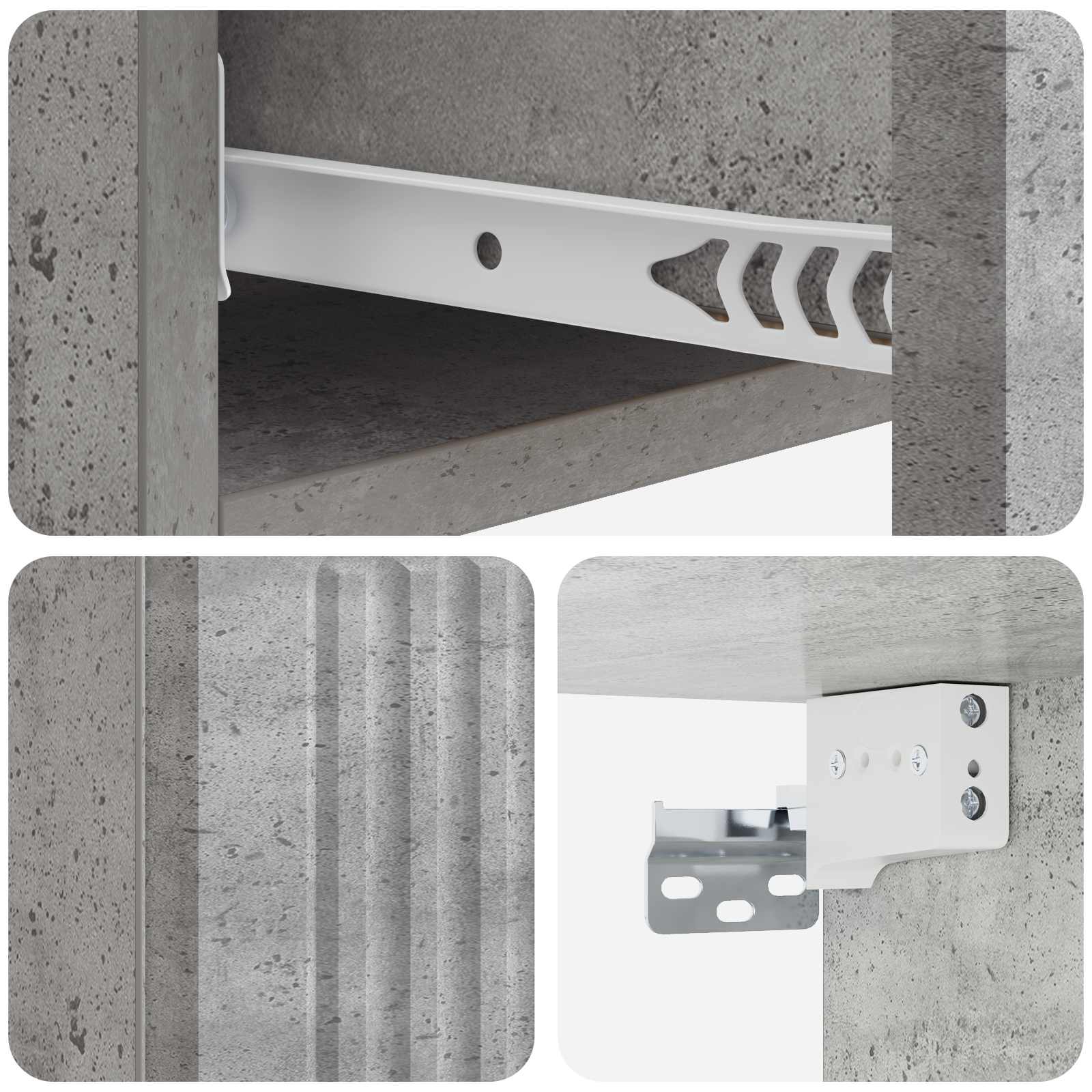 Stolna montirana na zid Betonska siva 87,5 x 34,5 x 17 cm