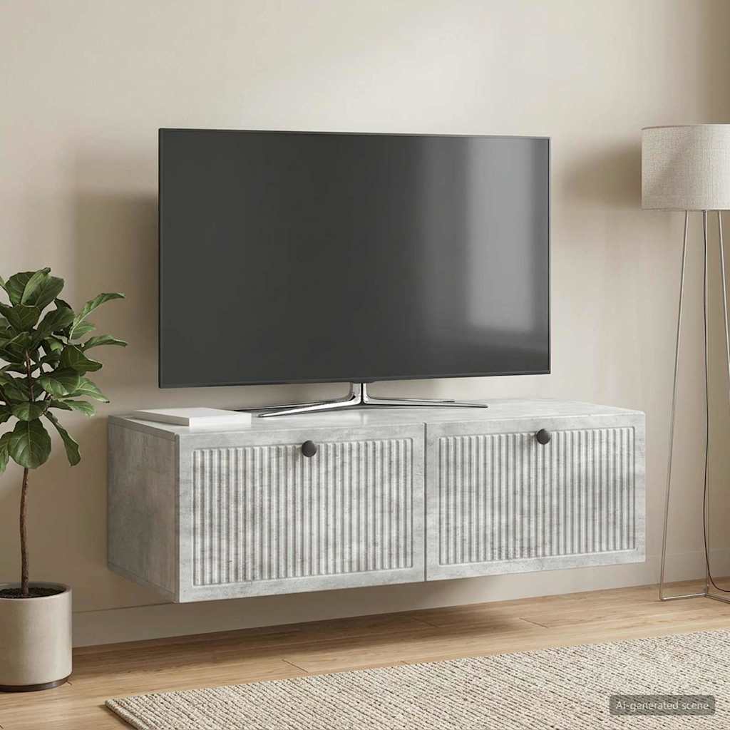 TV ormar za zid Betonska siva 98 x 41 x 30 cm Konstruirano drvo