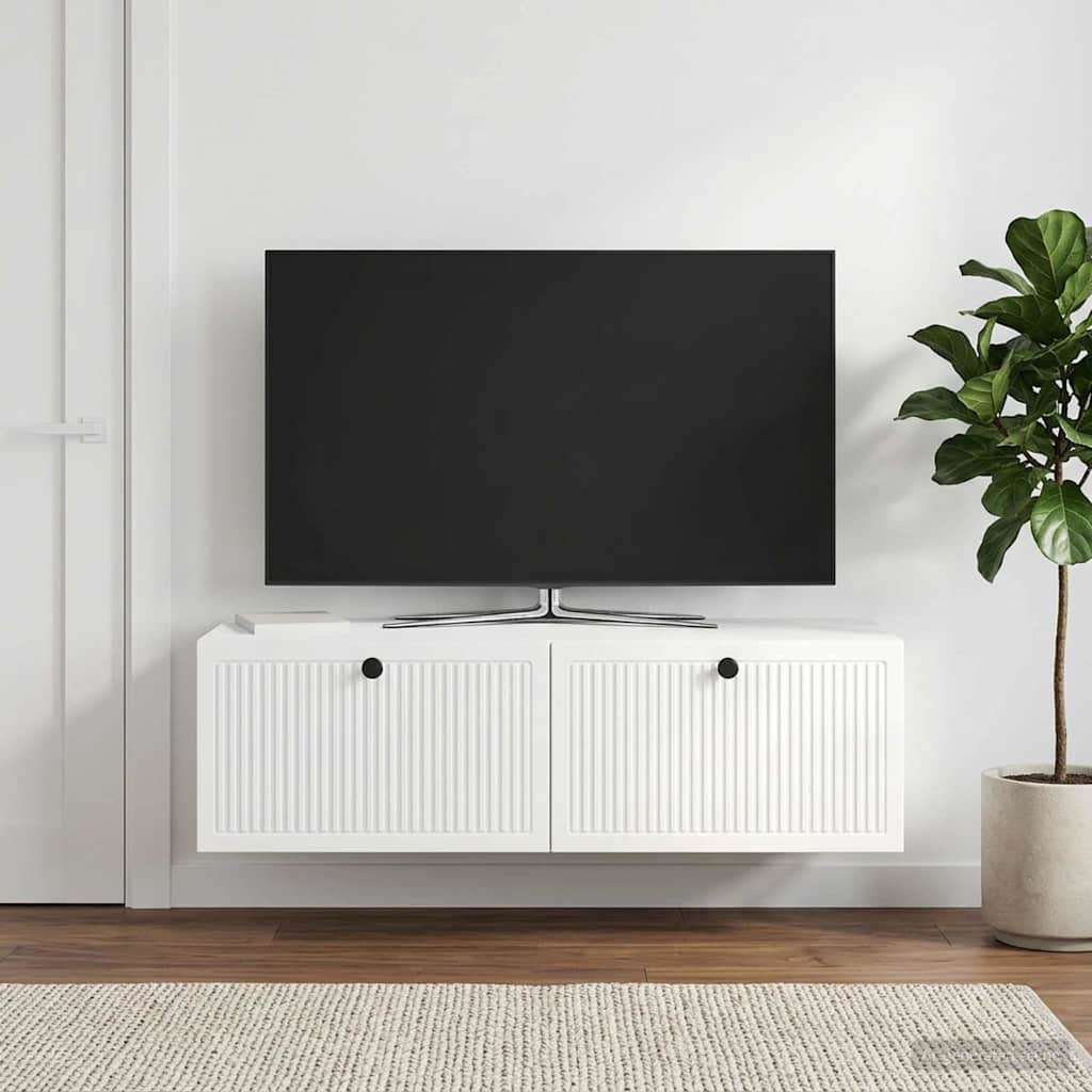 TV ormar za zid Zidne Bijela visokog sjaja 98 x 41 x 30 cm