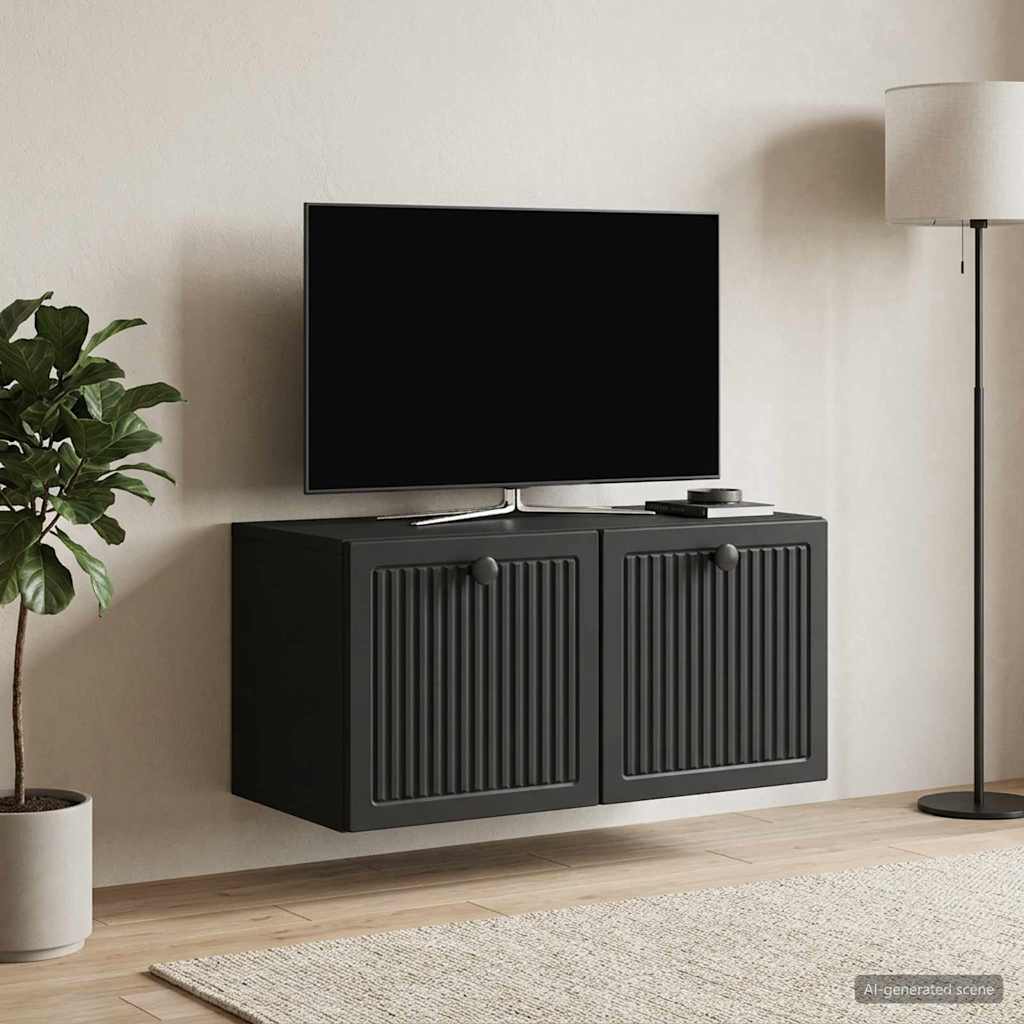 TV ormar za zid Zidne Crna 59,5 x 31 x 30 cm Konstruirano drvo