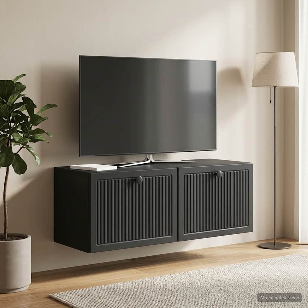 TV ormar za zid Zidne Crna 78,5 x 31 x 30 cm Konstruirano drvo