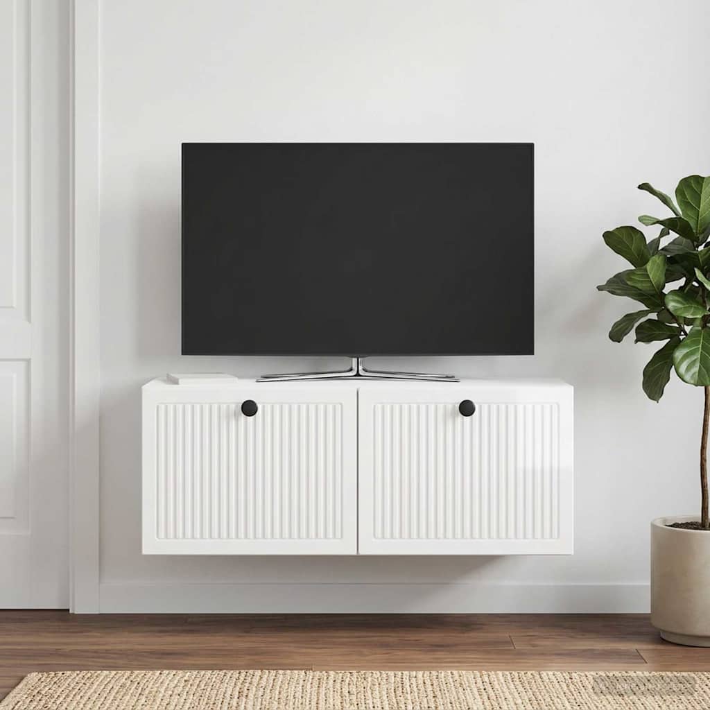 TV ormar za zid Zidne Bijela visokog sjaja 78,5 x 31 x 30 cm