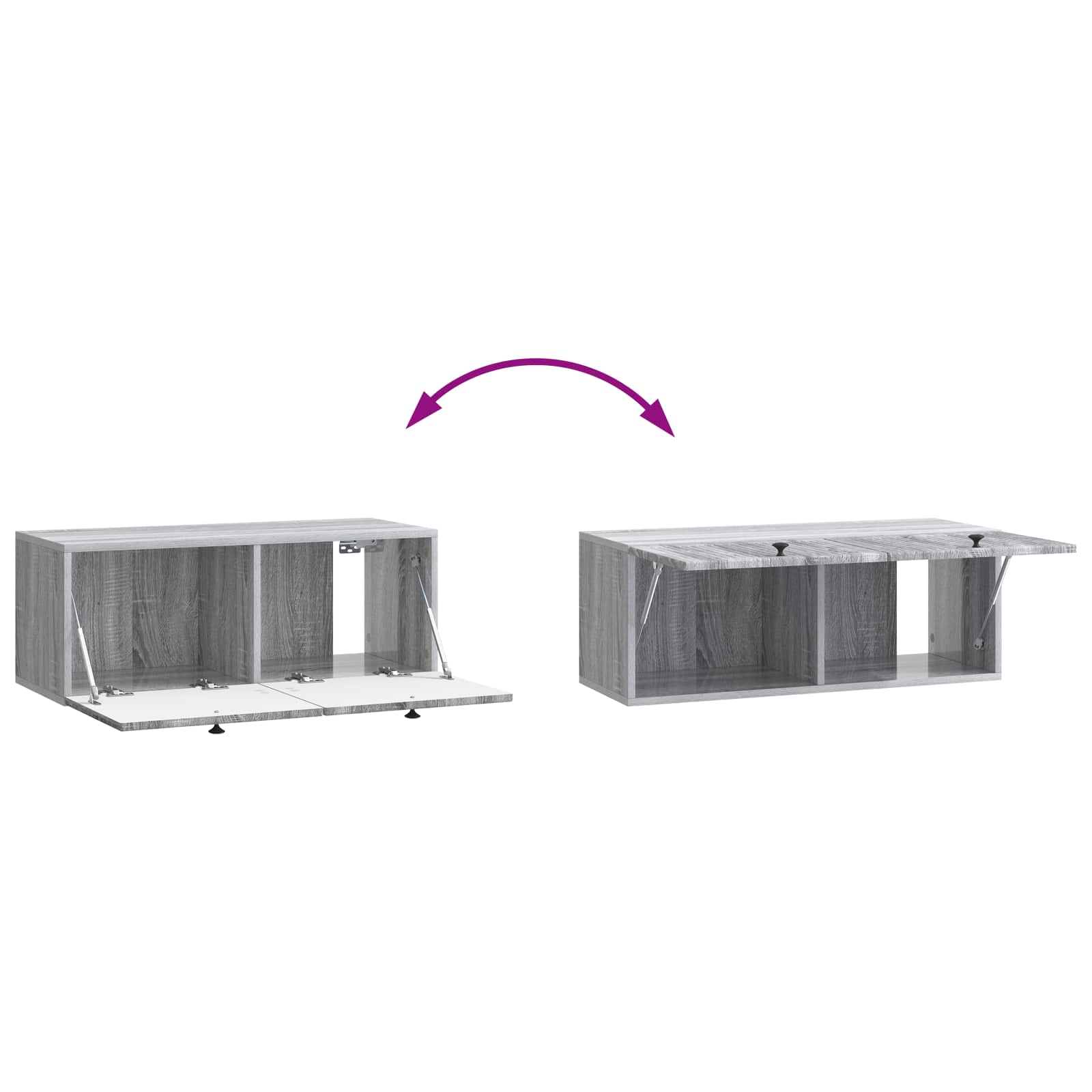 TV ormar za zid Siva sonoma 78,5 x 31 x 30 cm Konstruirano drvo