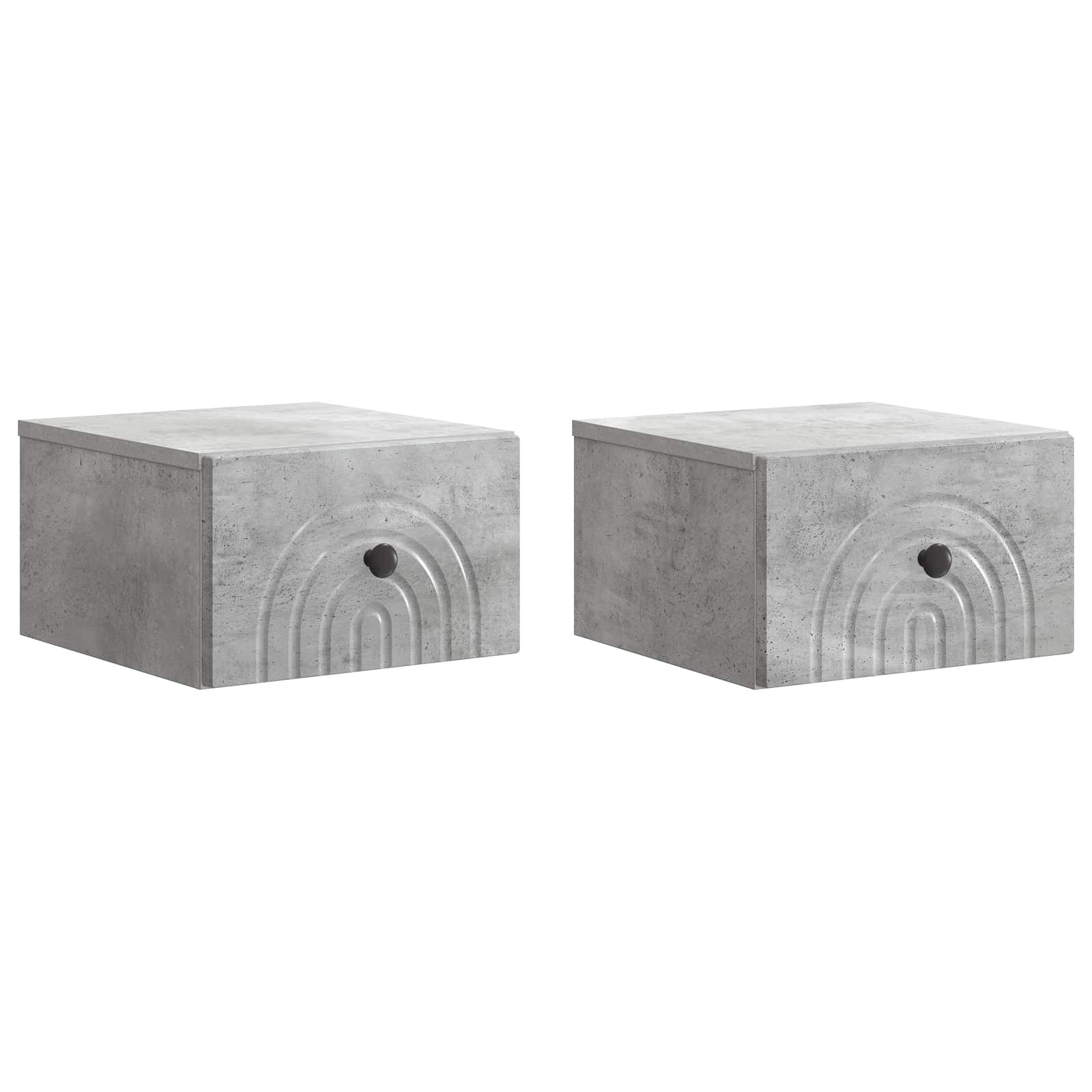 Noćni ormarić za montažu na zid s ladicama 2 pcs Betonska siva