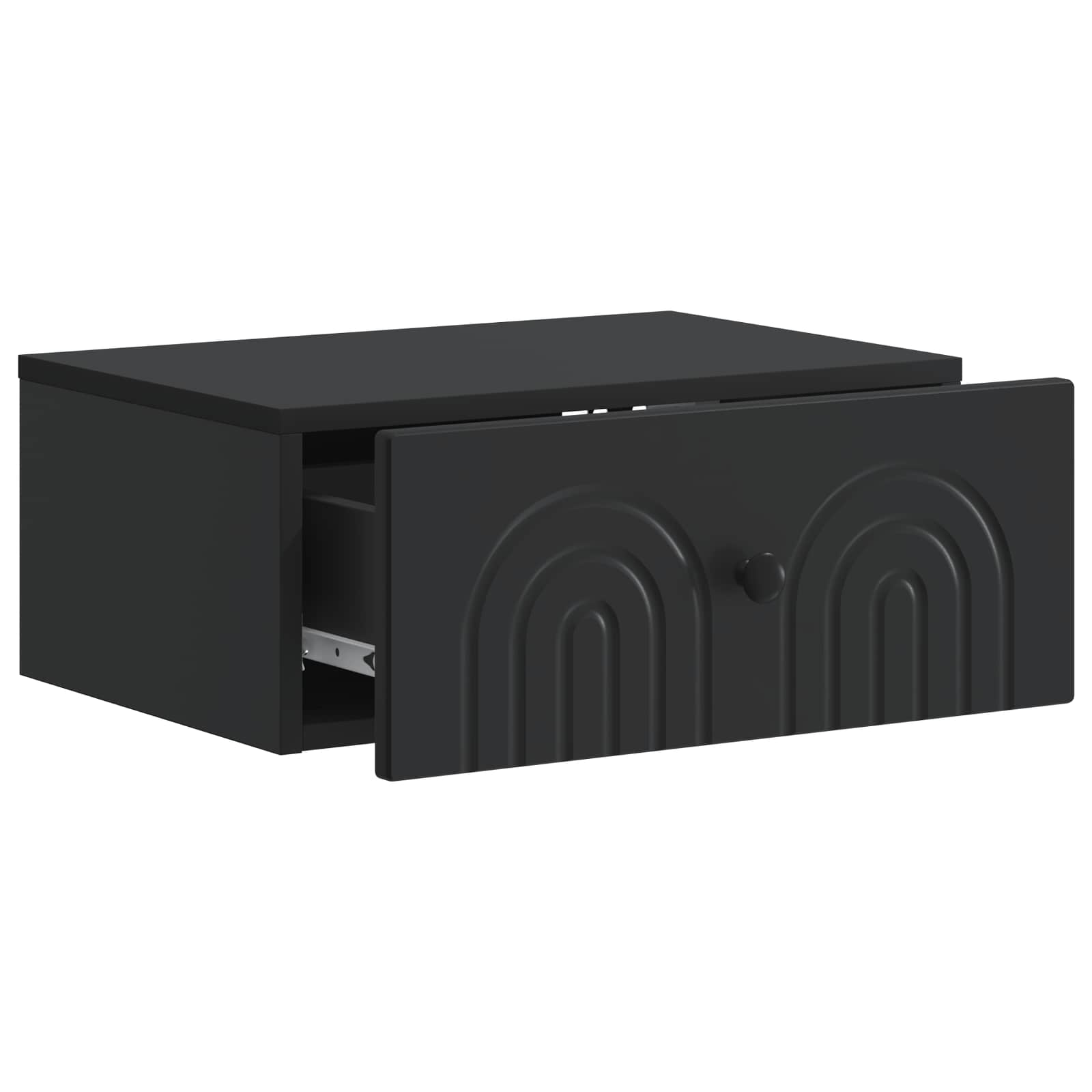 Noćni ormarić za montažu na zid 2 pcs Crna 49 x 34,5 x 20 cm
