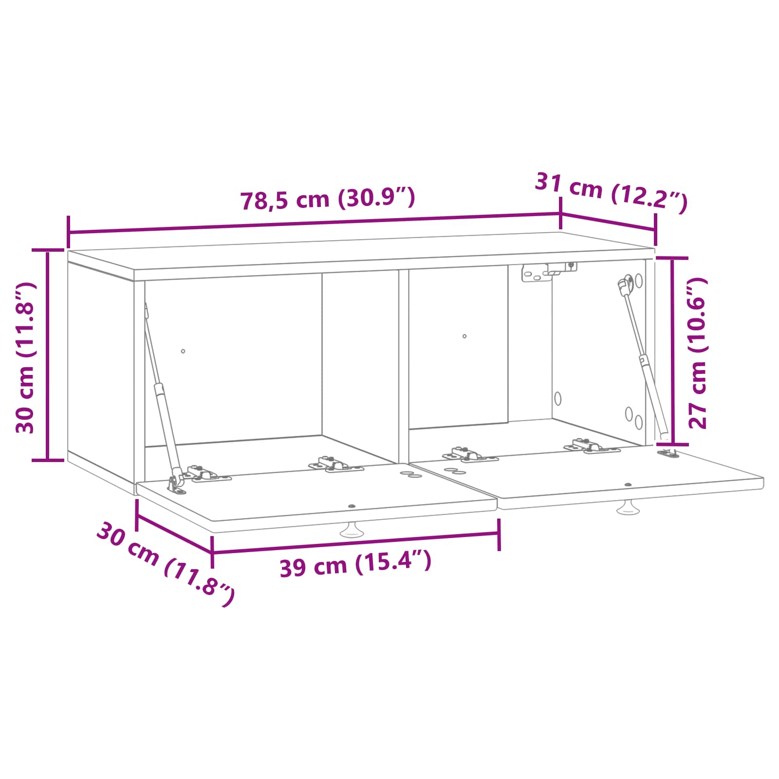 TV ormar za zid Zidne Hrast artisan 78,5 x 31 x 30 cm