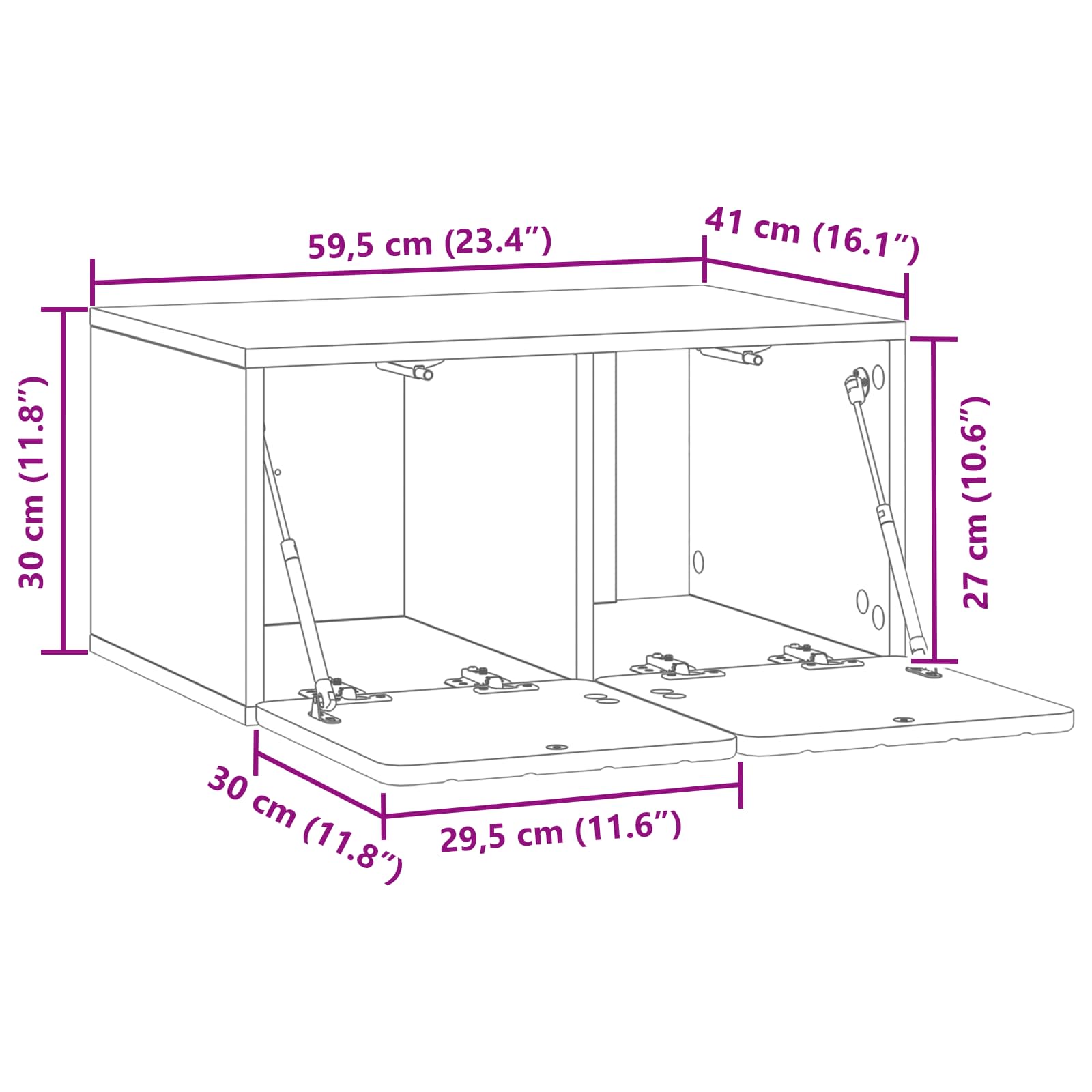 TV ormar za zid Zidne Hrast artisan 59,5 x 41 x 30 cm