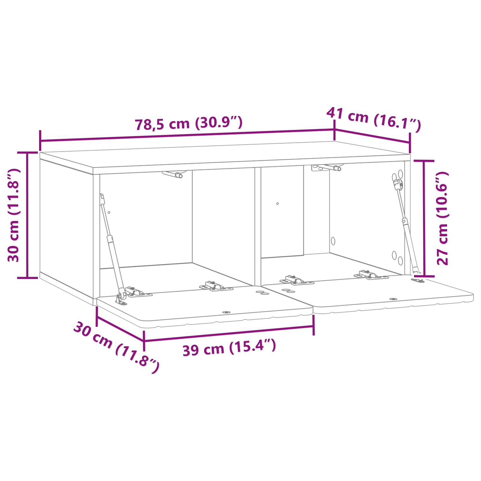 TV ormar za zid Zidne Hrast sonoma 78,5 x 41 x 30 cm