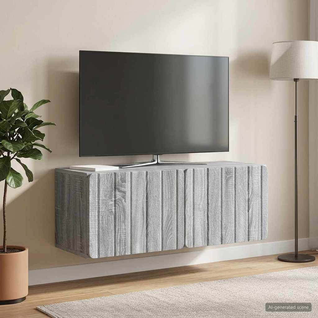 TV ormar za zid 78,5 x 31 x 30 cm Siva Sonoma Konstruirano drvo