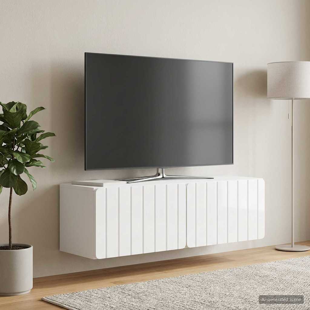 TV ormar za zid 98 x 31 x 30 cm Bijela visokog sjaja