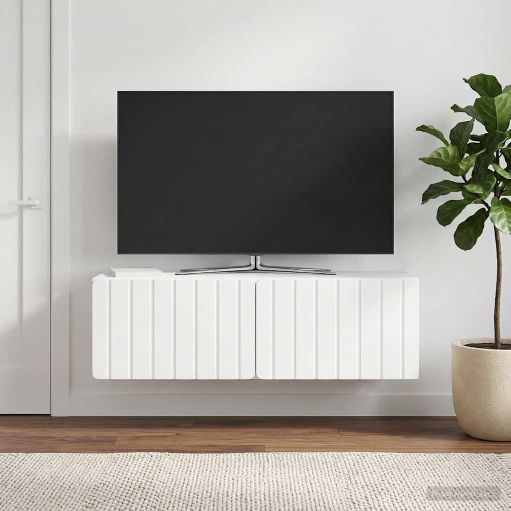 TV ormar za zid 98 x 31 x 30 cm Bijela visokog sjaja