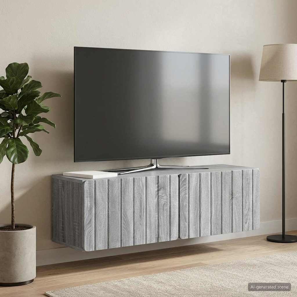 TV ormar za zid 98 x 31 x 30 cm Siva Sonoma Konstruirano drvo