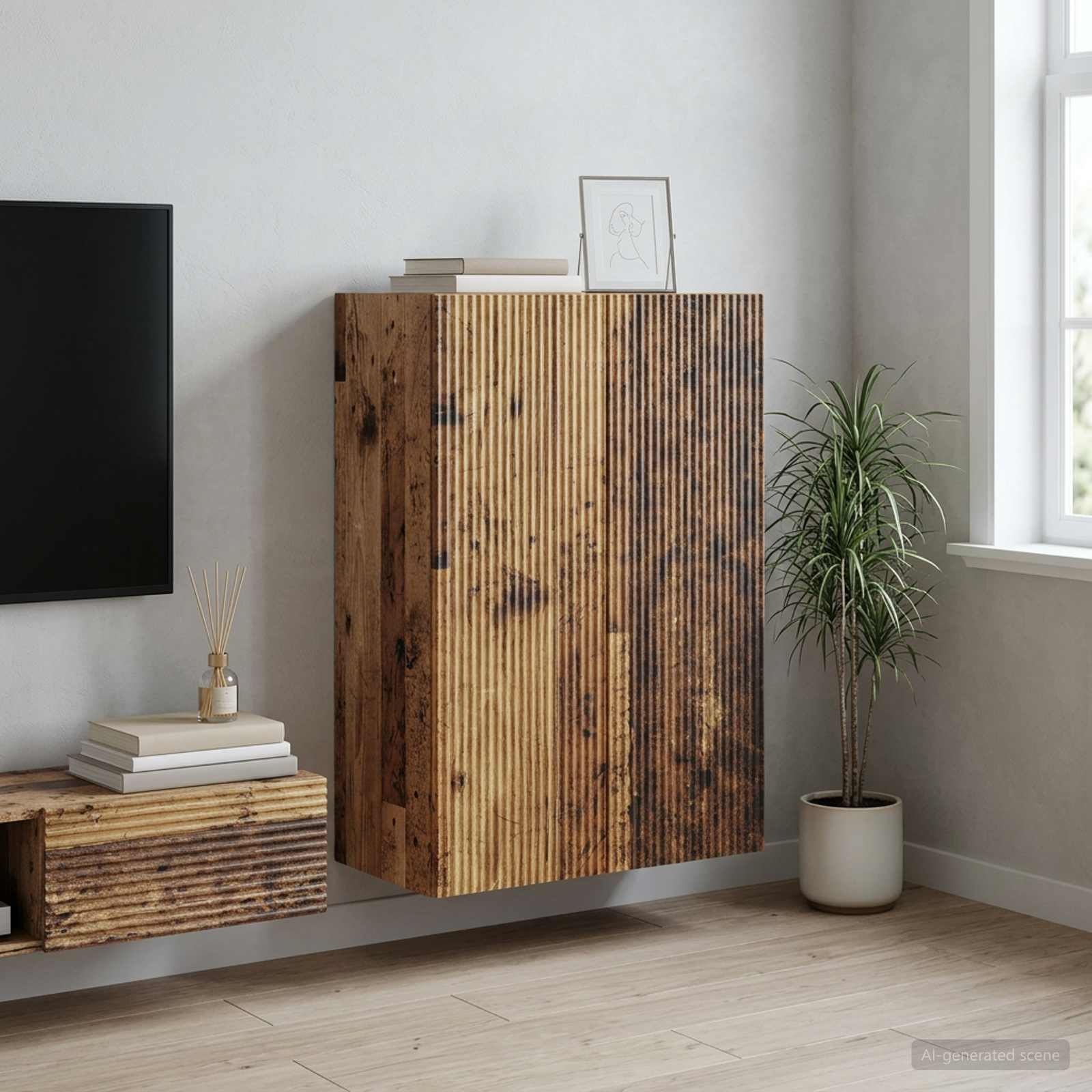 Ormar za montažu na zid 66 x 34,5 x 90 cm Konstruirano drvo