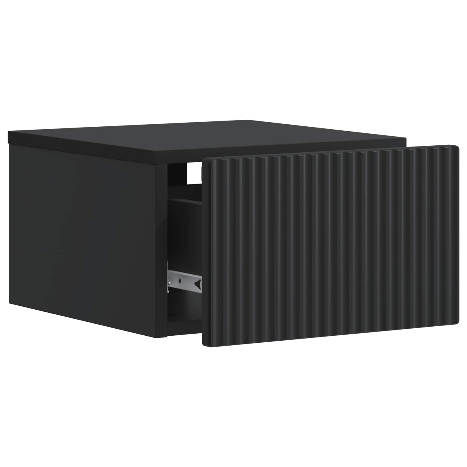 Noćni ormarić za montažu na zid 2 pcs Crna 33 x 34,5 x 20 cm
