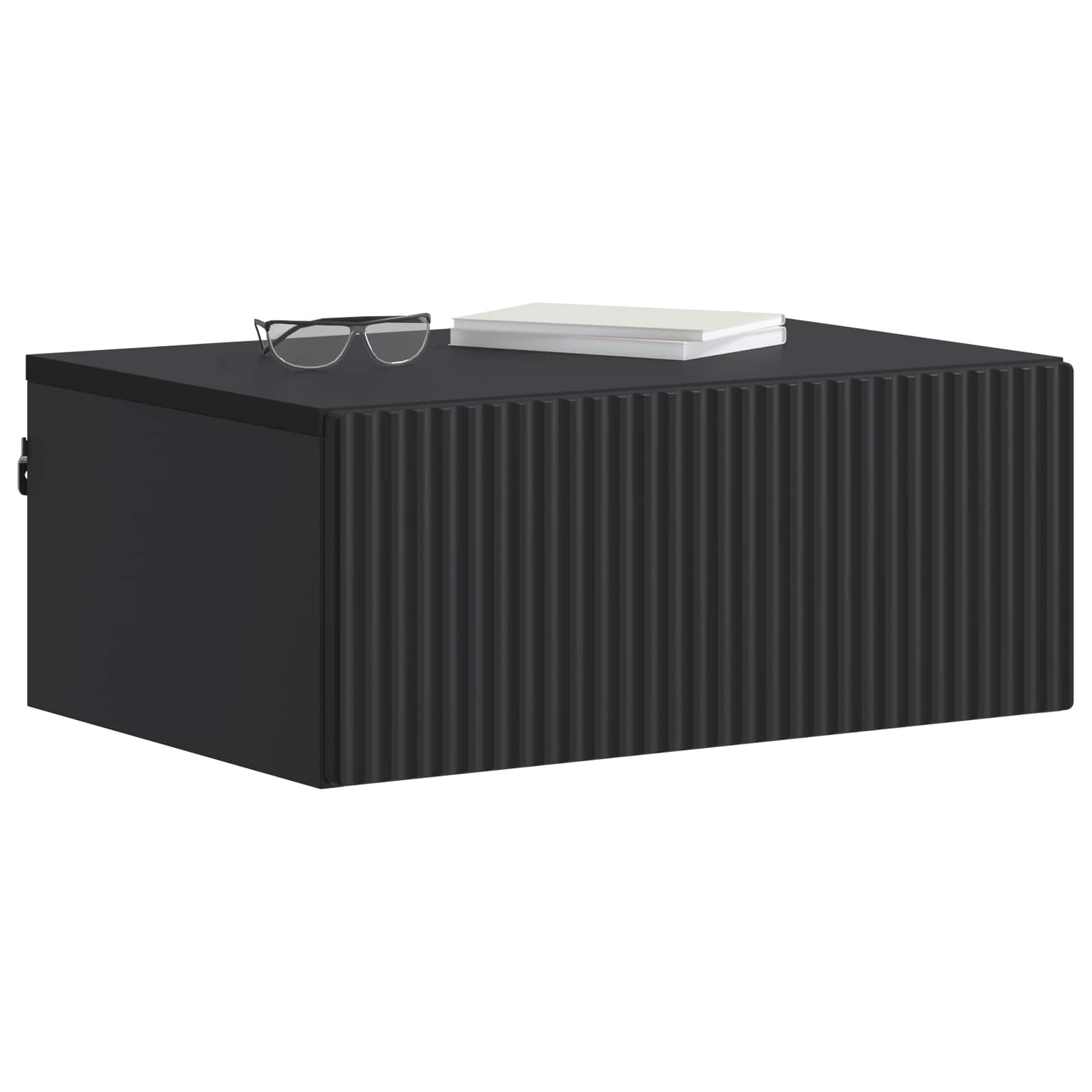 Noćni ormarić za montažu na zid 2 pcs Crna 49 x 34,5 x 20 cm