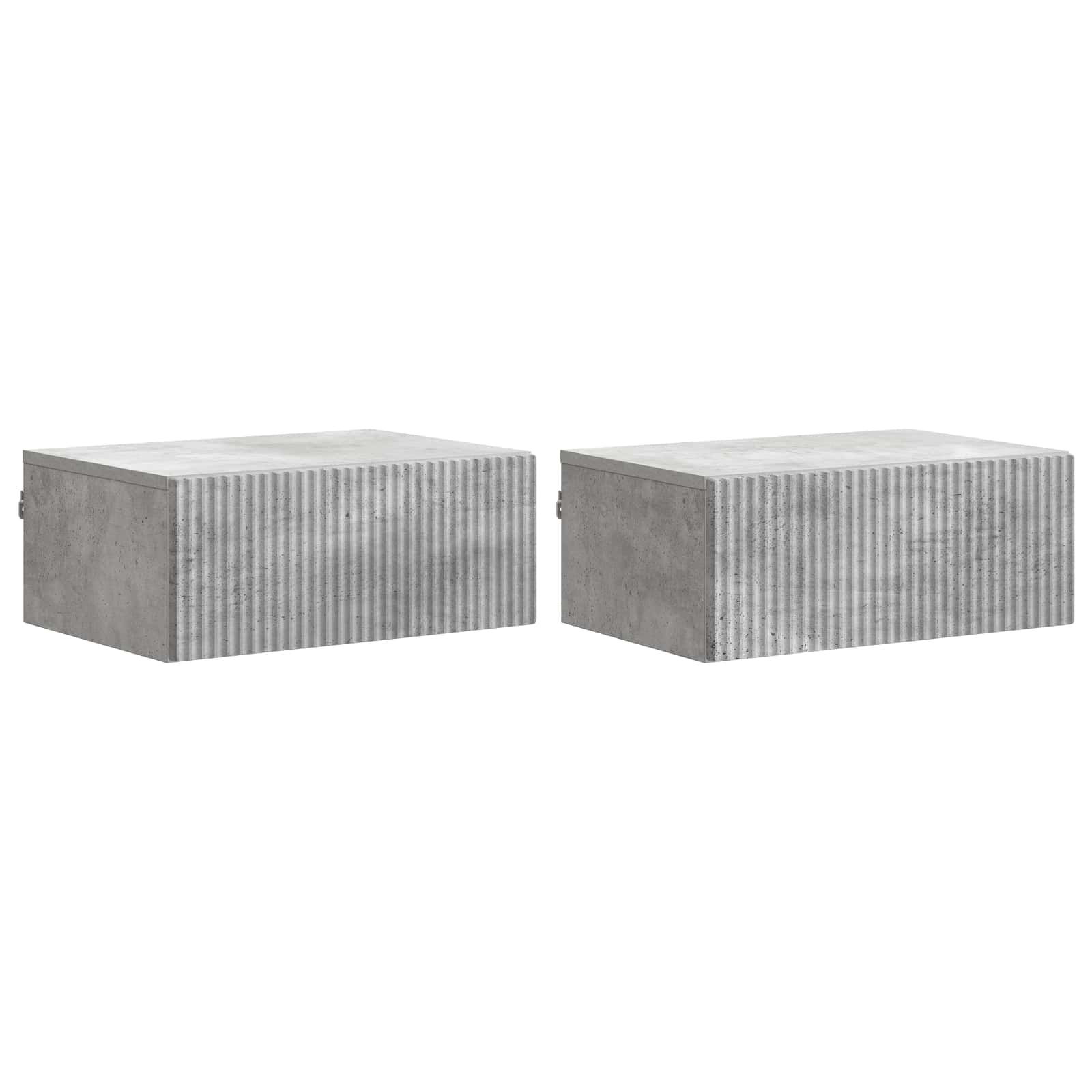 Noćni ormarić za montažu na zid s ladicama 2 pcs Betonska siva