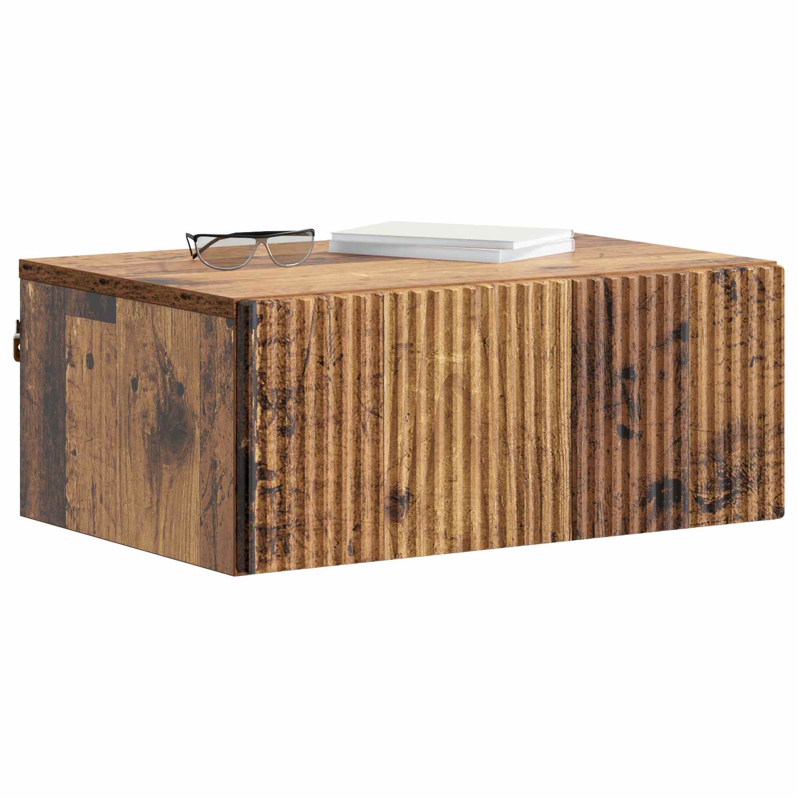 Noćni ormarić za montažu na zid s ladicama 2 pcs Staro drvo