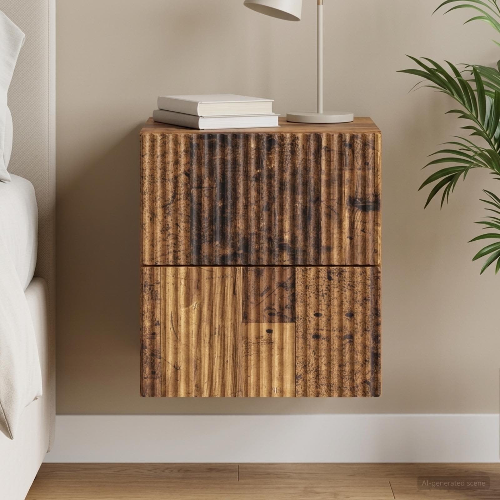 Noćni ormarić za montažu na zid Staro drvo 33 x 34,5 x 40 cm