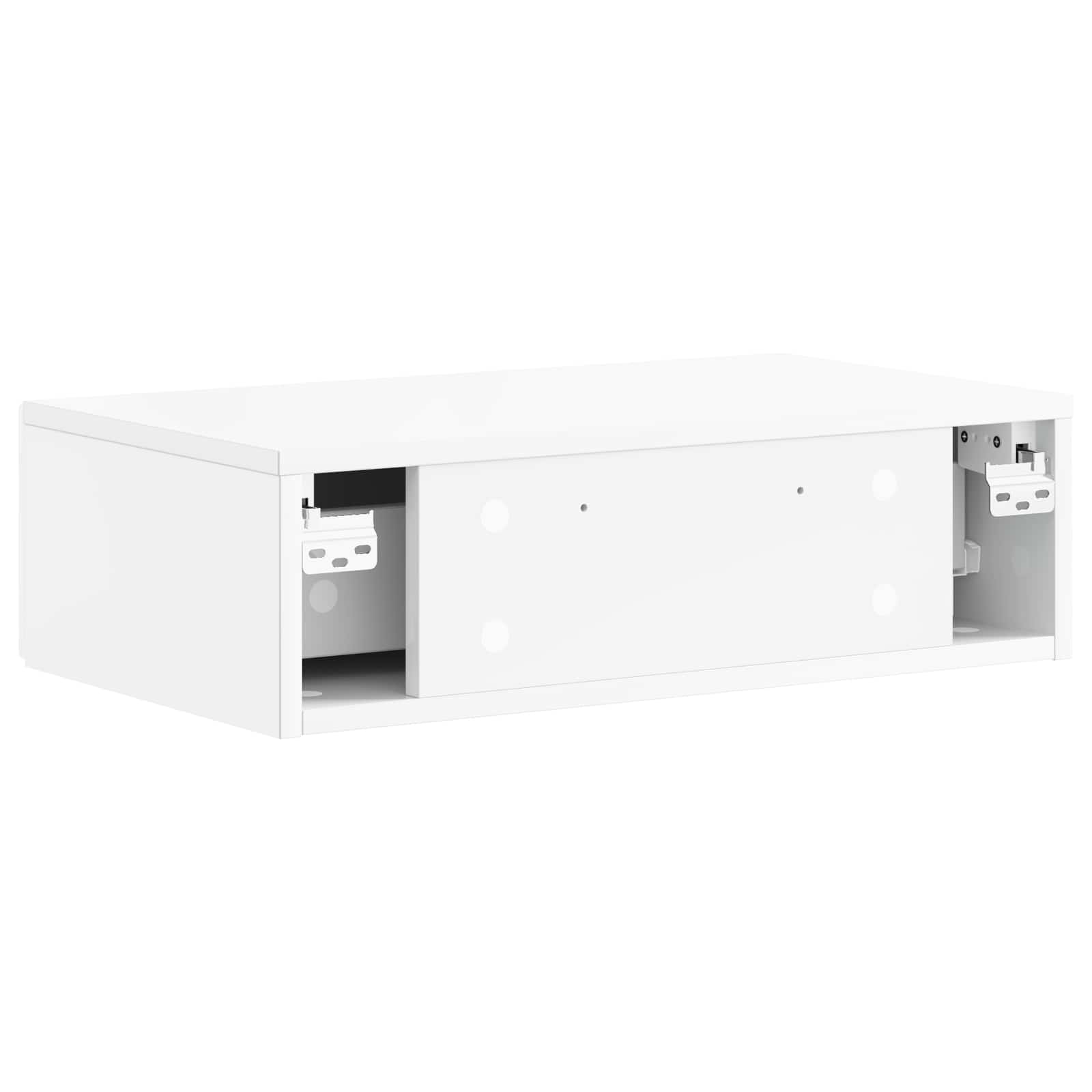 Stolna montirana na zid Bijela visokog sjaja 59 x 34,5 x 17 cm