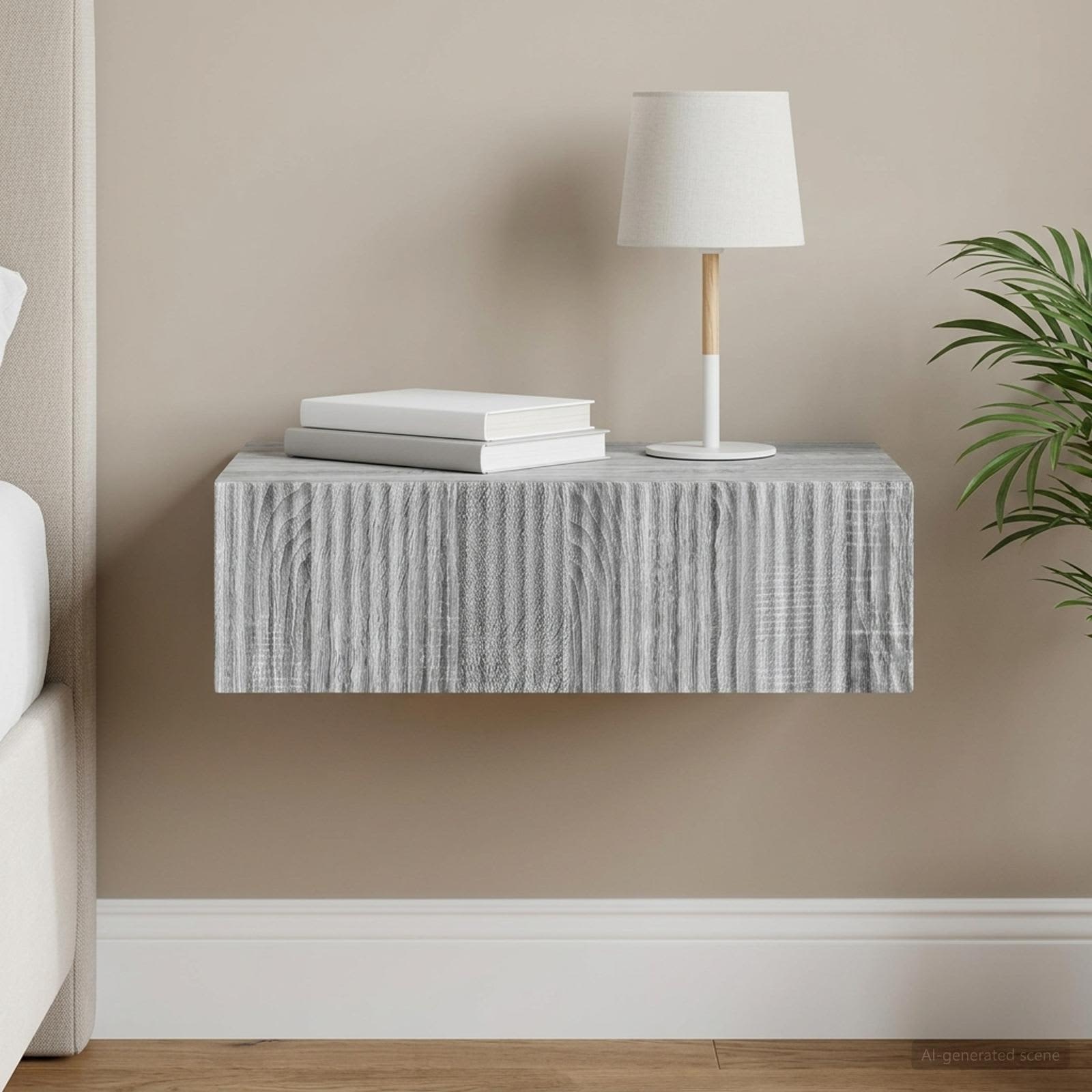 Stolna montirana na zid Siva sonoma 59 x 34,5 x 17 cm
