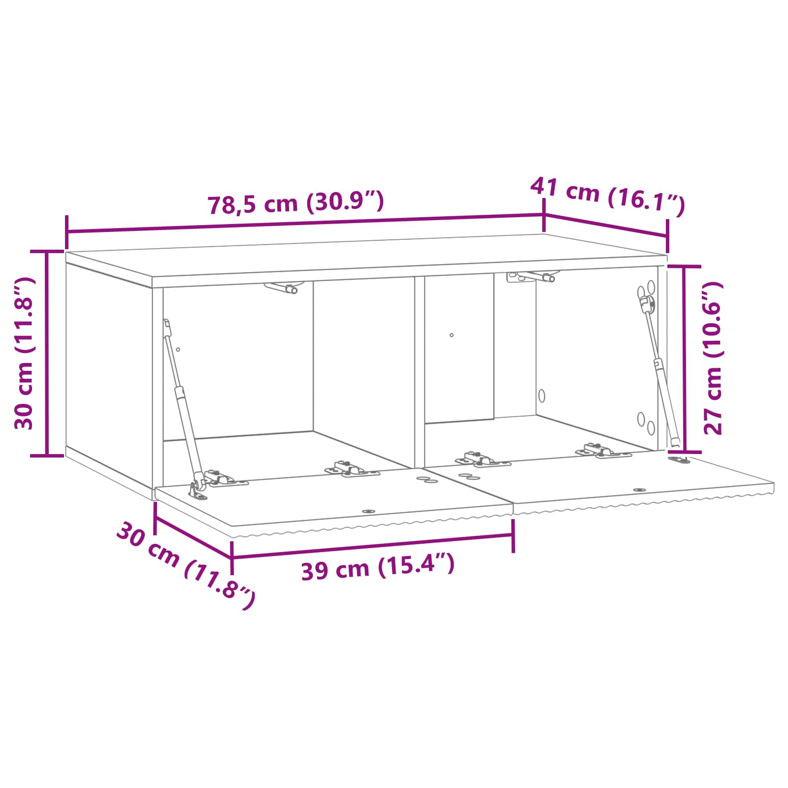 TV ormar za zid Staro drvo 78,5 x 41 x 30 cm Konstruirano drvo