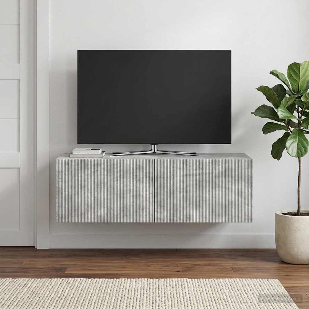 TV ormar za zid 98 x 41 x 30 cm Betonska siva Konstruirano drvo