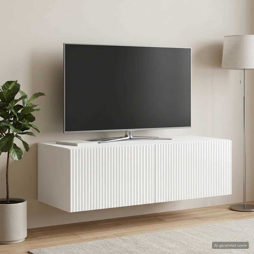 TV ormar za zid Zidne Bijela visokog sjaja 98 x 41 x 30 cm