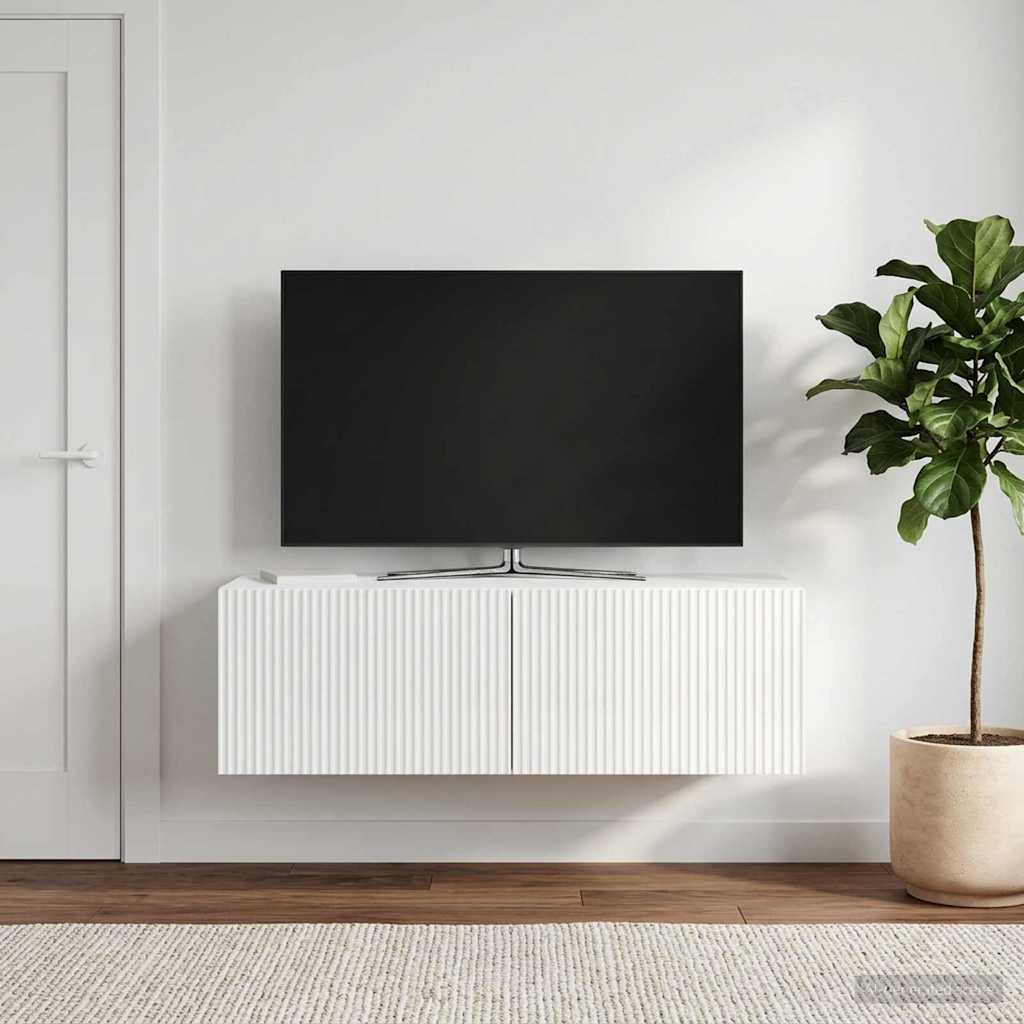 TV ormar za zid Zidne Bijela visokog sjaja 98 x 41 x 30 cm
