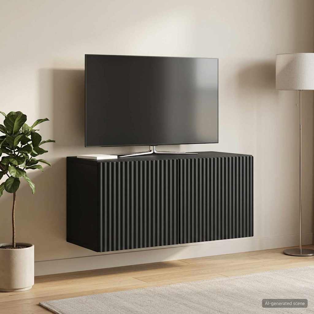 TV ormar za zid 59,5 x 31 x 30 cm Crna Konstruirano drvo