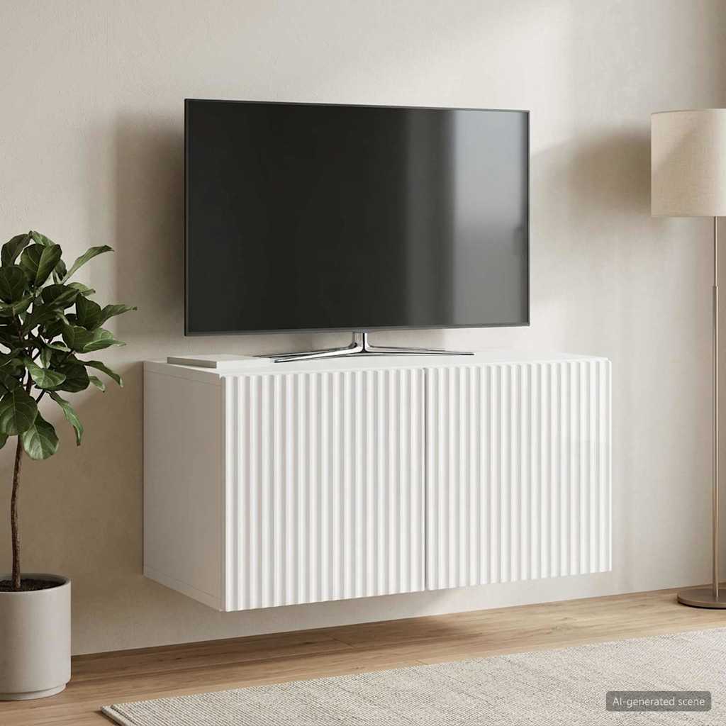 TV ormar za zid 59,5 x 31 x 30 cm Bijela visokog sjaja
