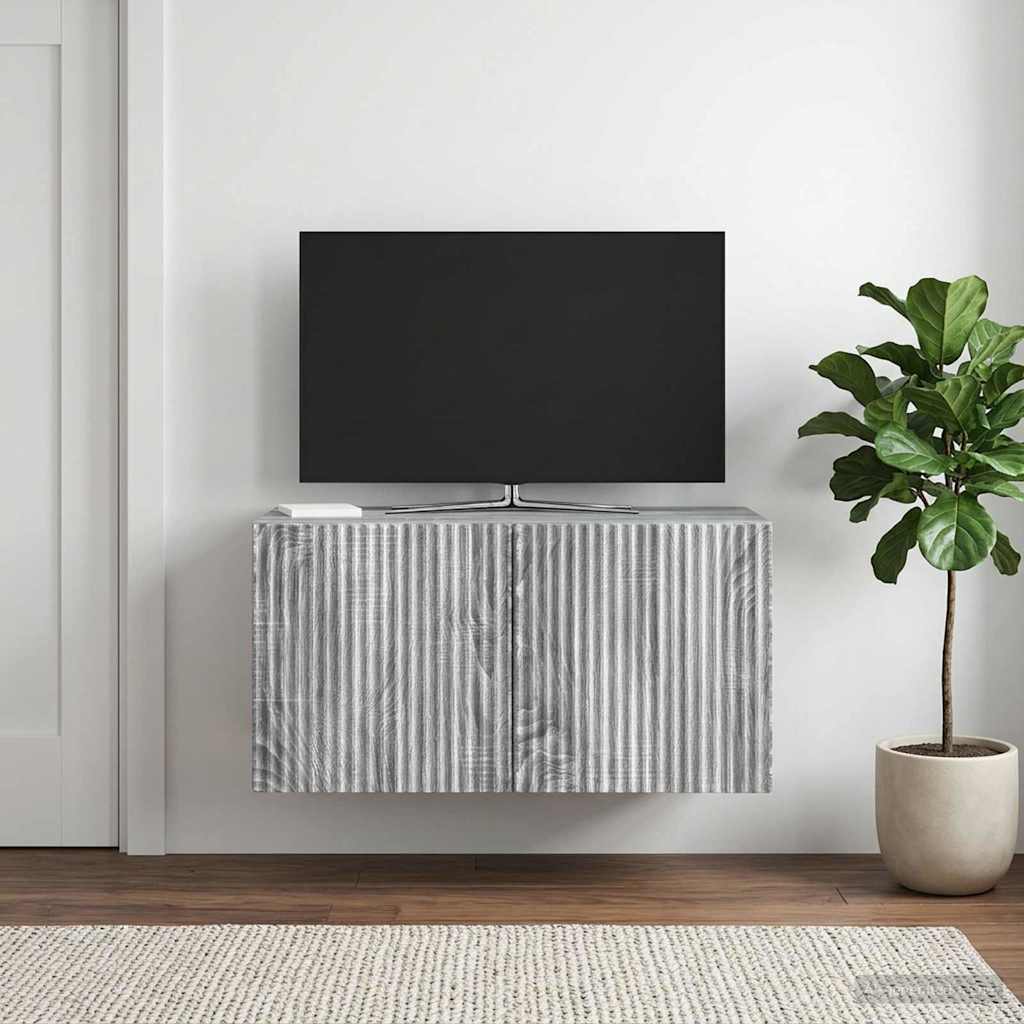 TV ormar za zid 59,5 x 31 x 30 cm Siva sonoma Konstruirano drvo