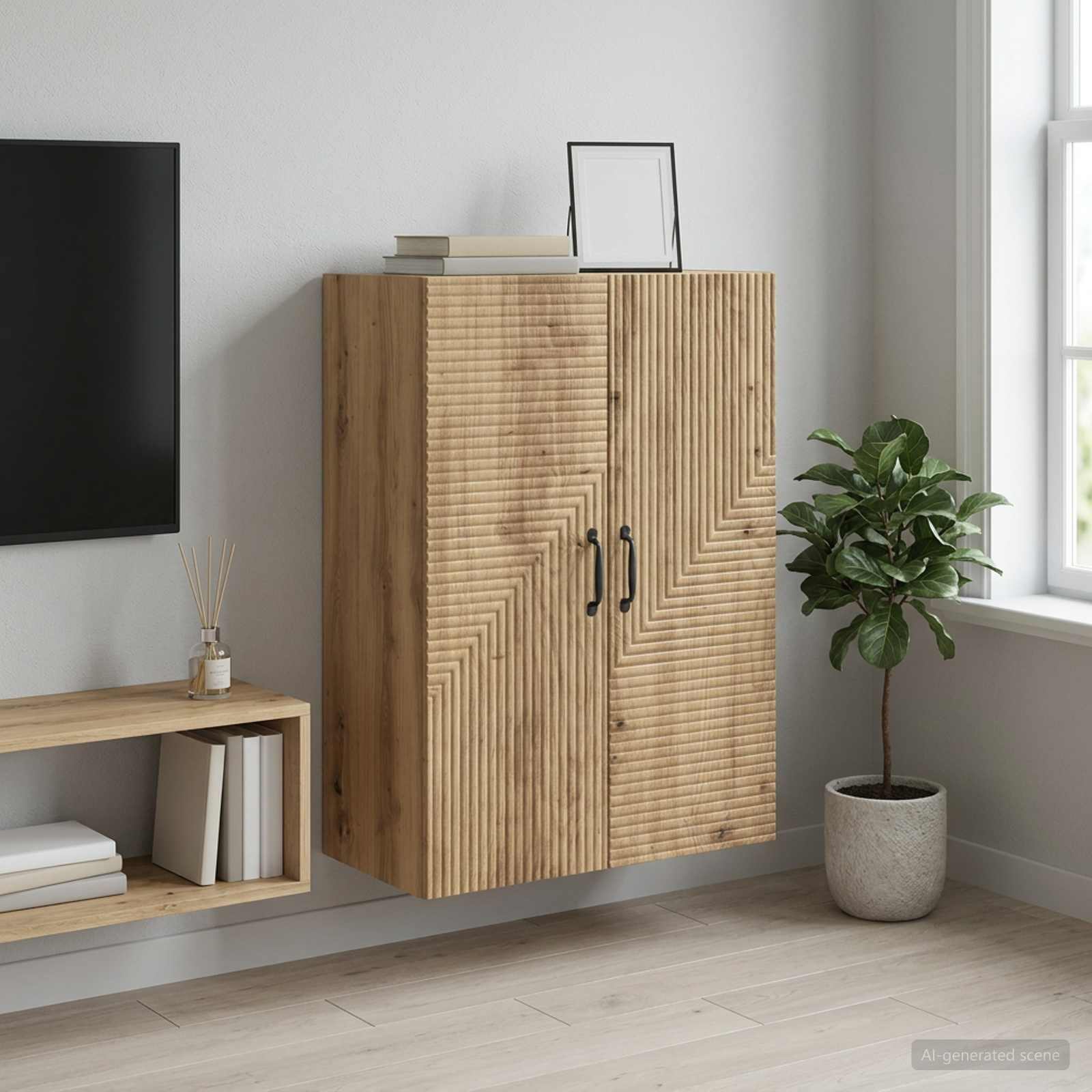 Ormar za montažu na zid 66 x 34,5 x 90 cm Konstruirano drvo