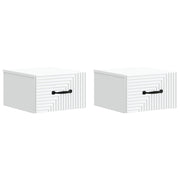 Noćni ormarić za montažu na zid 2 pcs Bijela 34,5 x 33 x 20 cm