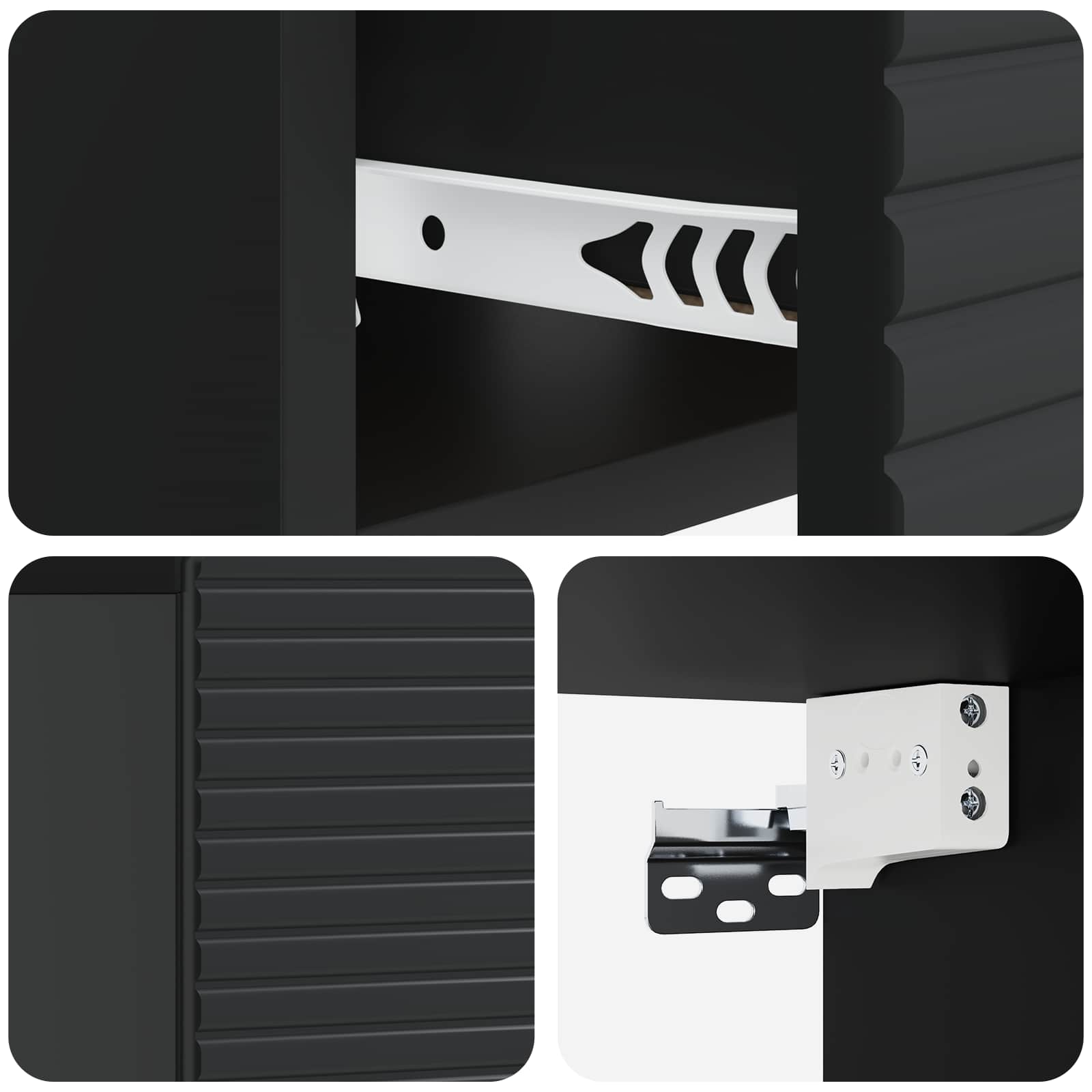 Noćni ormarić za montažu na zid 2 pcs Crna 49 x 34,5 x 20 cm