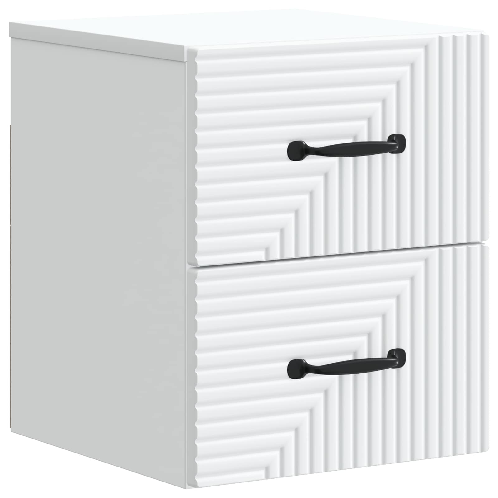Noćni ormarić za montažu na zid 2 pcs Bijela 34,5 x 33 x 40 cm