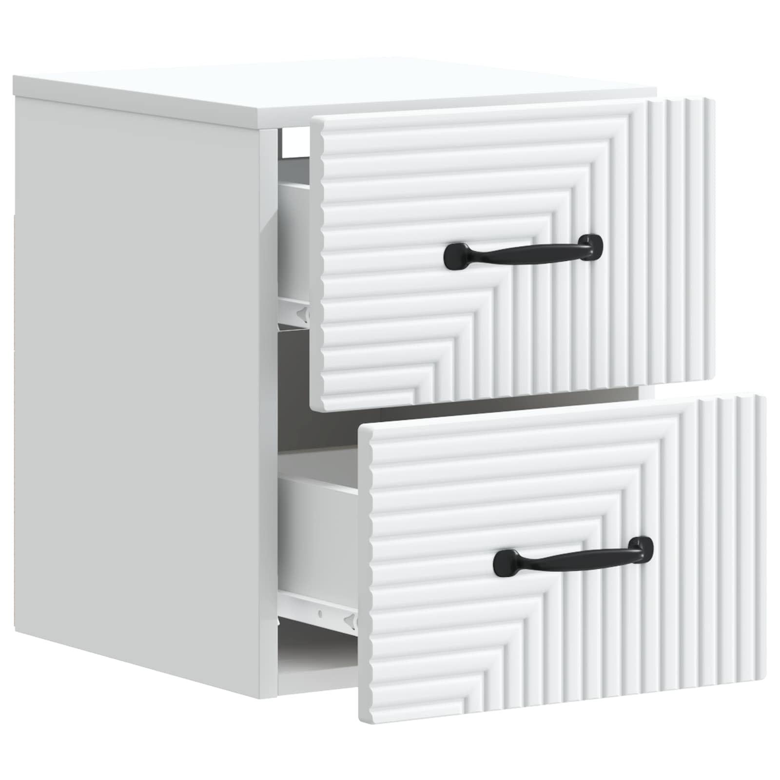 Noćni ormarić za montažu na zid 2 pcs Bijela 34,5 x 33 x 40 cm