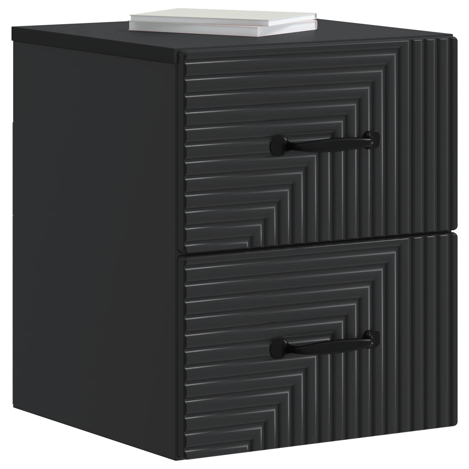 Noćni ormarić za montažu na zid 2 pcs Crna 34,5 x 33 x 40 cm