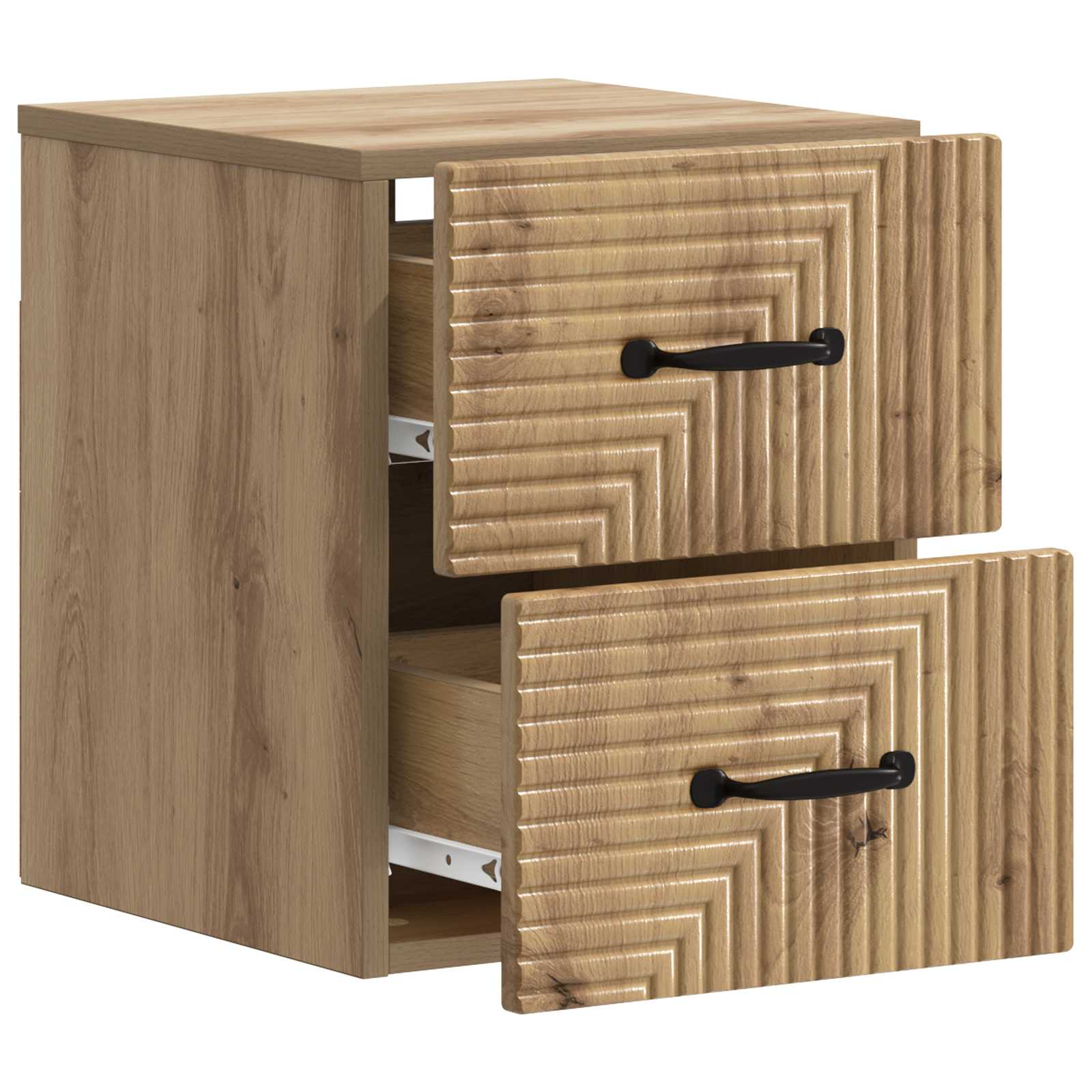 Noćni ormarić za montažu na zid s ladicama 2 pcs Hrast artisan