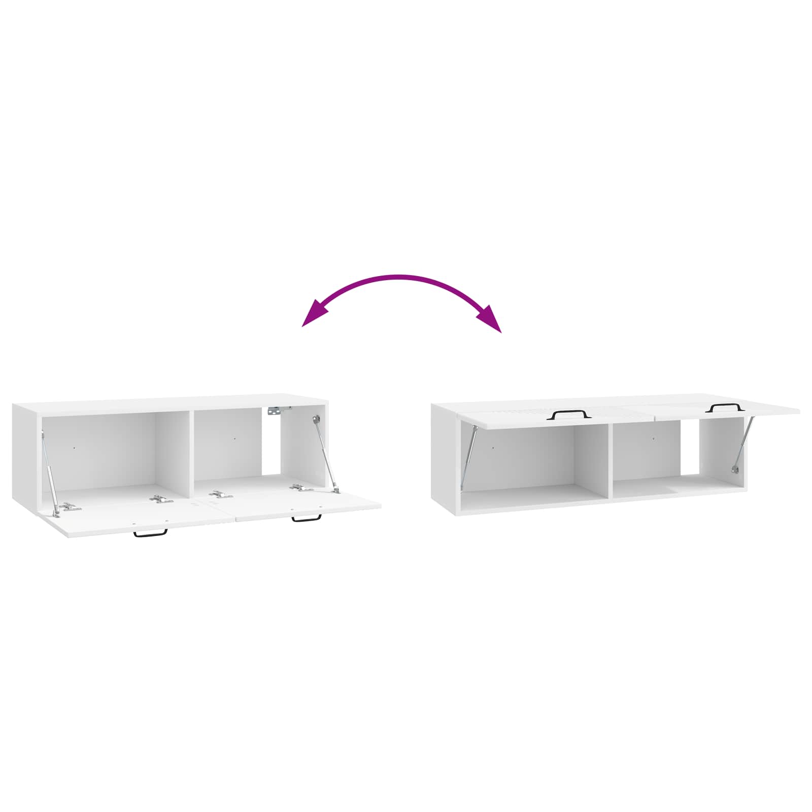 TV ormar za zid Zidne Bijela visokog sjaja 98 x 31 x 30 cm