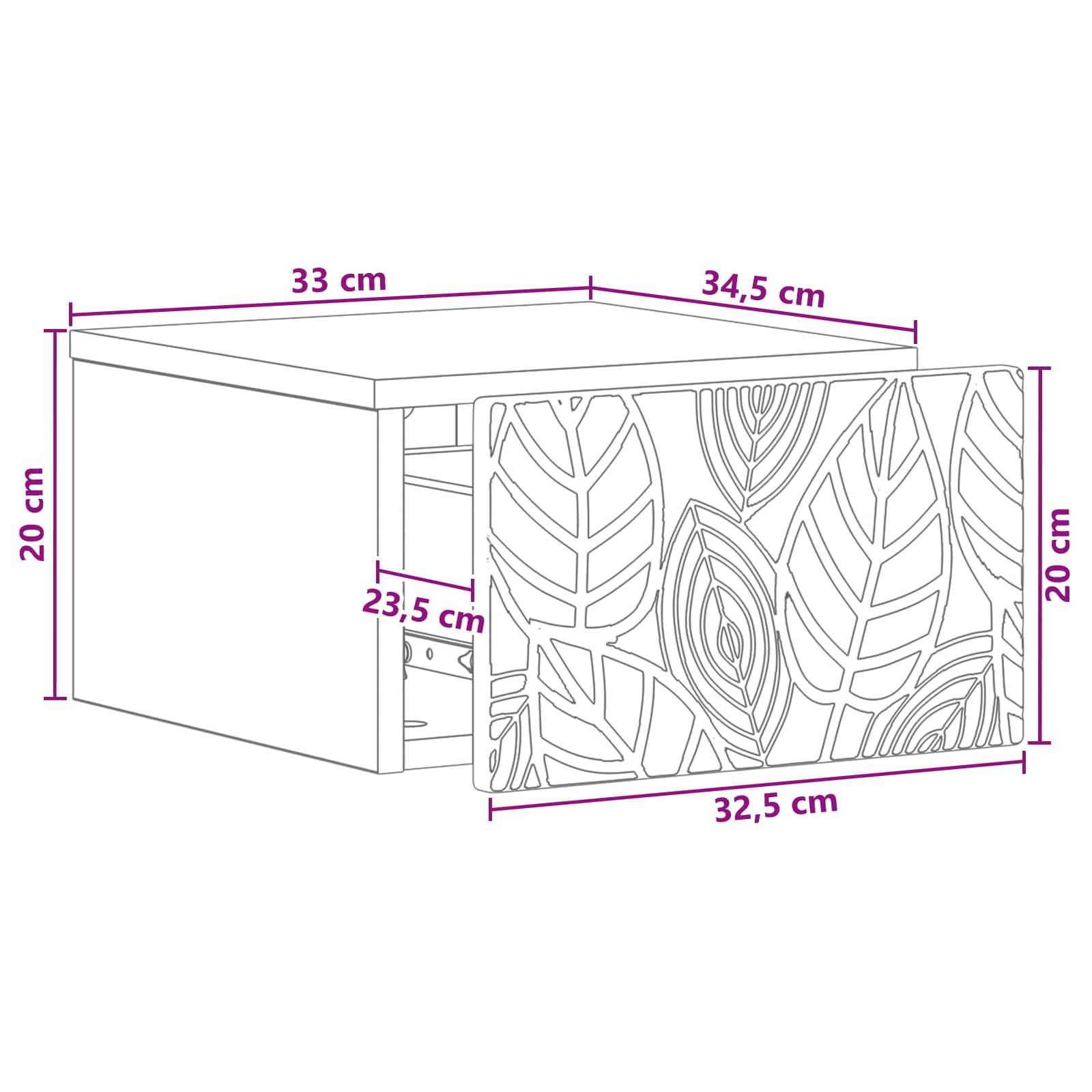Stolna montirana na zid 2 pcs Staro drvo 34,5 x 33 x 20 cm