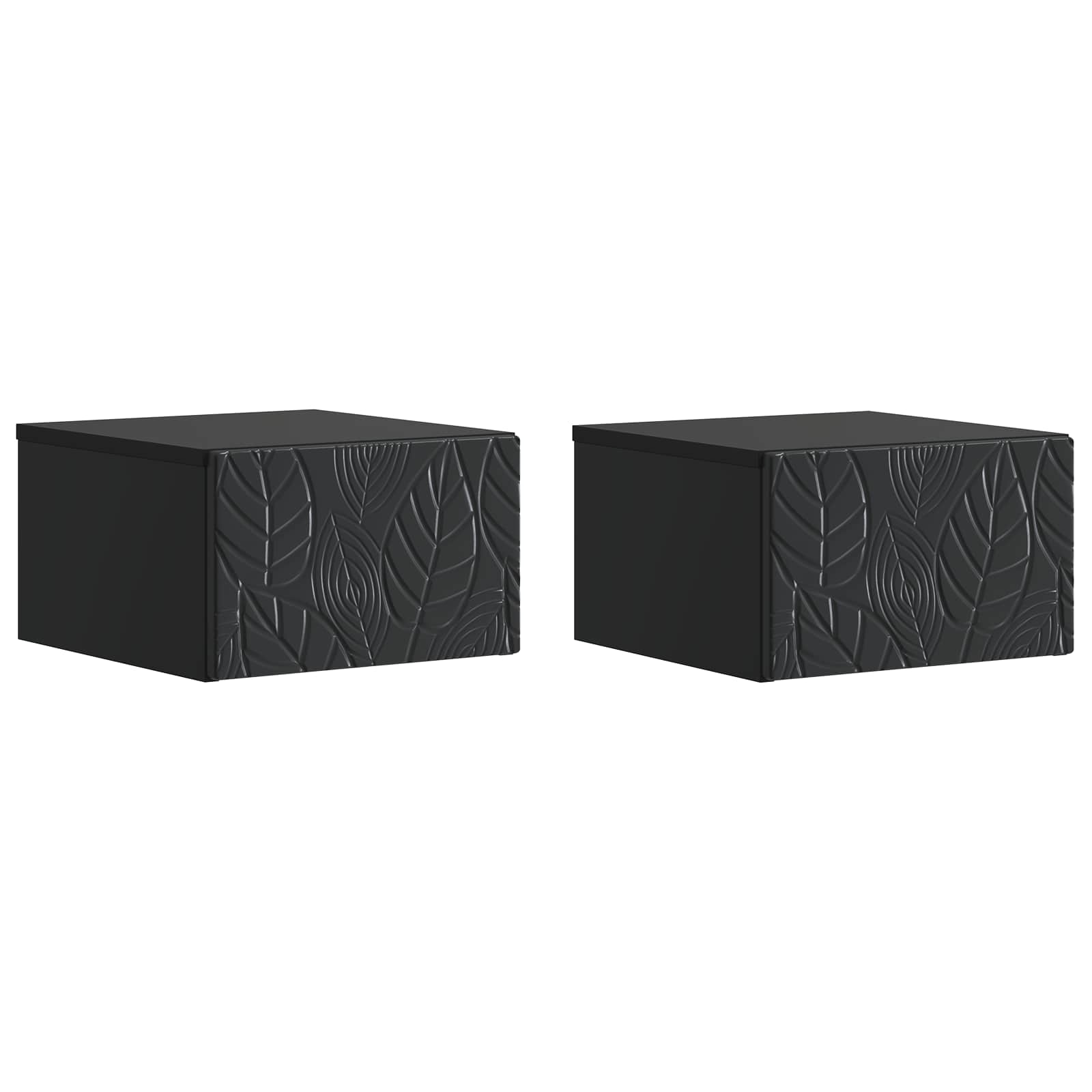 Noćni ormarić za montažu na zid 2 pcs Crna 49 x 34,5 x 20 cm