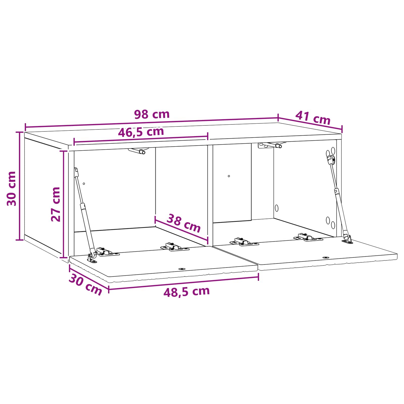 TV ormar za zid 98 x 41 x 30 cm Siva Sonoma Konstruirano drvo