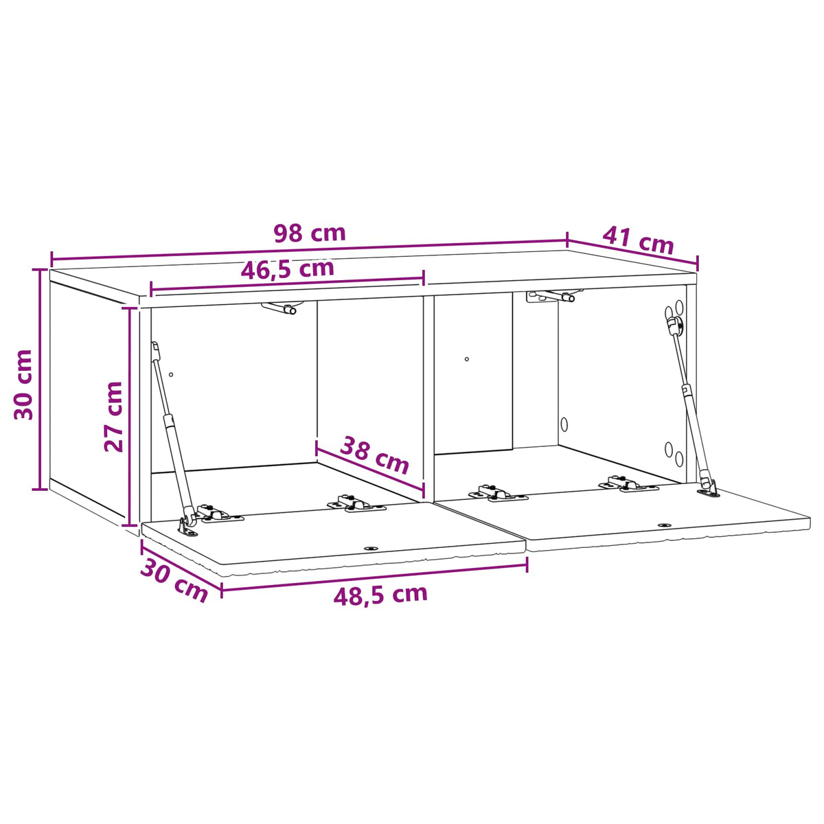 TV ormar za zid 98 x 41 x 30 cm Hrast artisan Konstruirano drvo